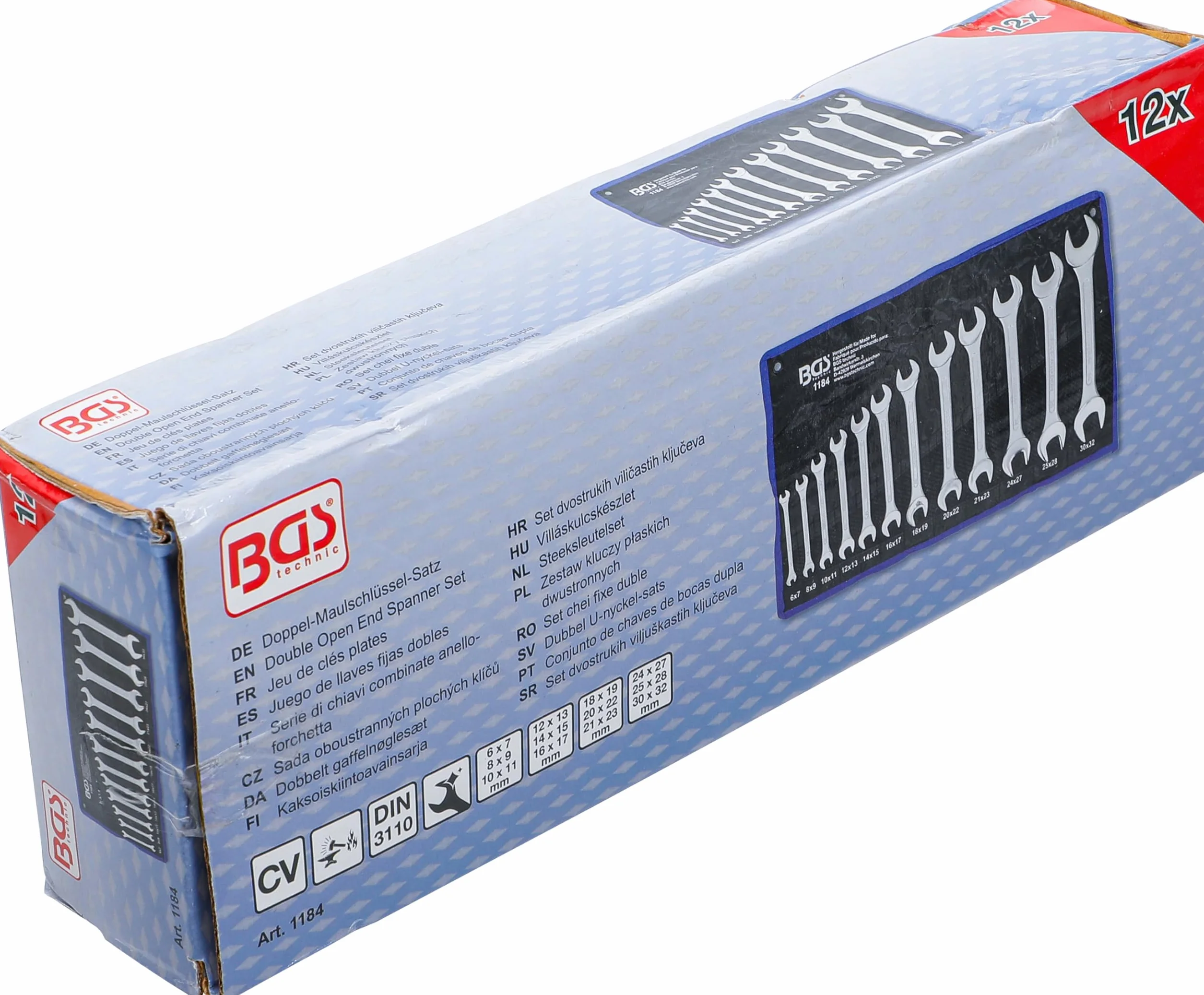 BGS 1184 Zestaw kluczy płaskich dwustronnych 6 x 7 - 30 x 32 mm 12 szt.