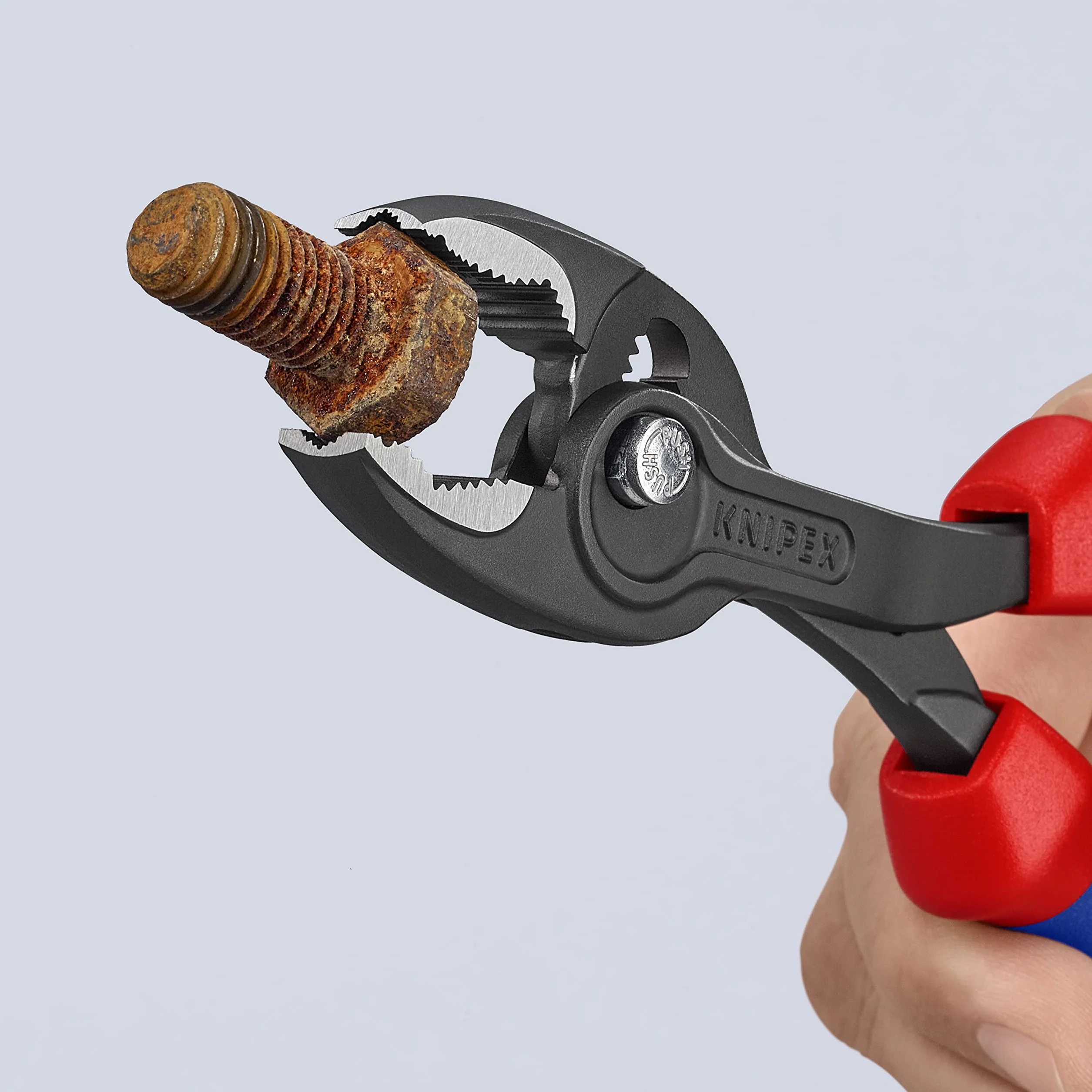 KNIPEX TwinGrip szczypce 200 mm 82 02 200 z funkcją chwytu od czoła i z boku fosforanowana szara Comfort