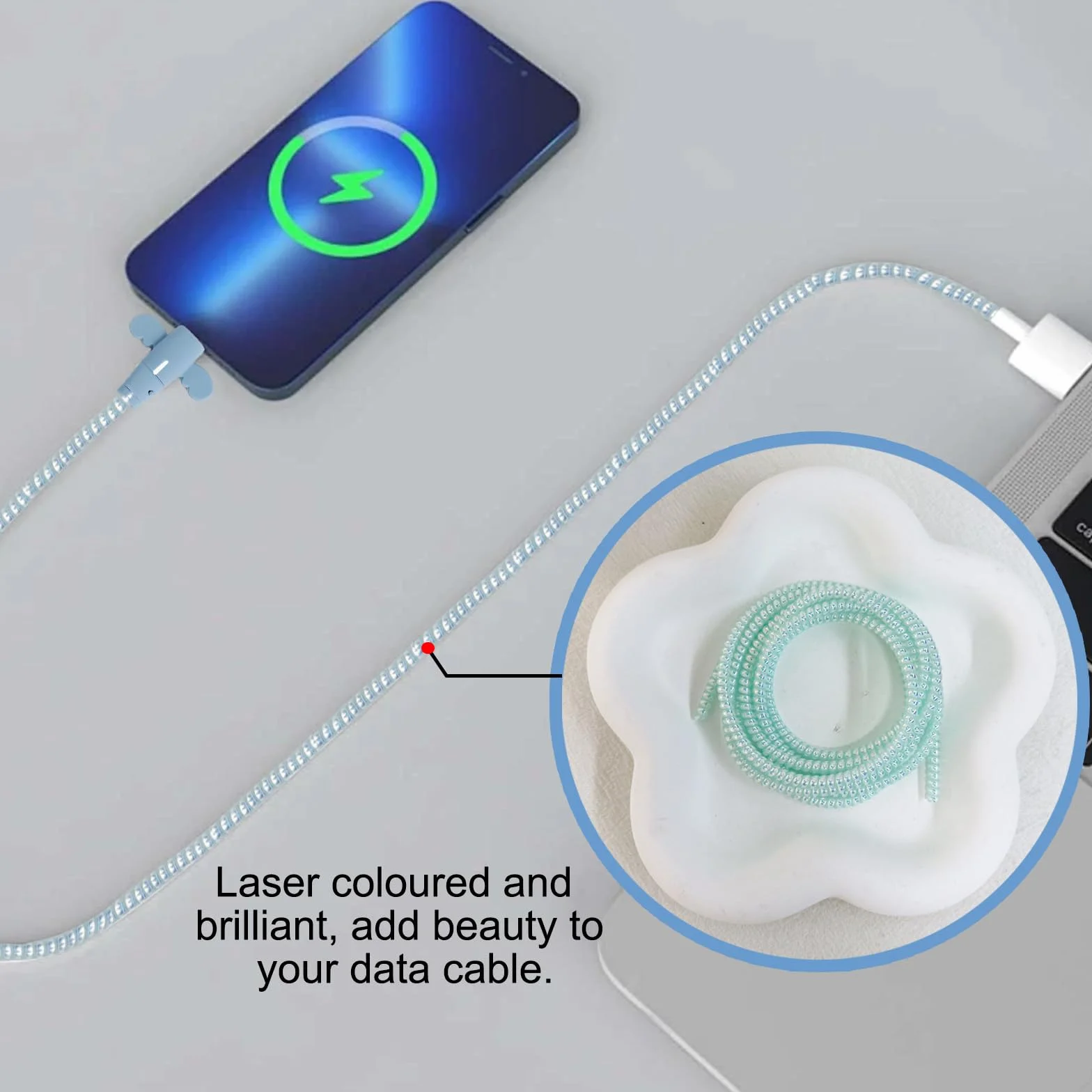 Owijki na kabel silikonowe ochraniacze na ładowarkę zestaw 4 sztuk rękaw na kabel USB 1,4 m