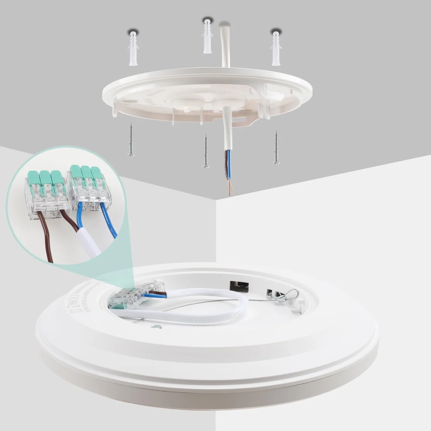DA LIGHT Płaska lampa sufitowa LED 18W 2000lm 22cm IP54 wodoodporna 3CCT regulowany