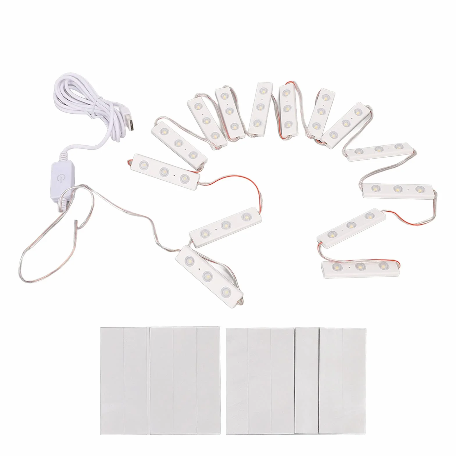 Led Vanity Mirror Lights 10 String Light Bars Ultra Bright White LED, ściemnialny Dotykowy Pasek świetlny USB do Makijażu Lustro 14 strun