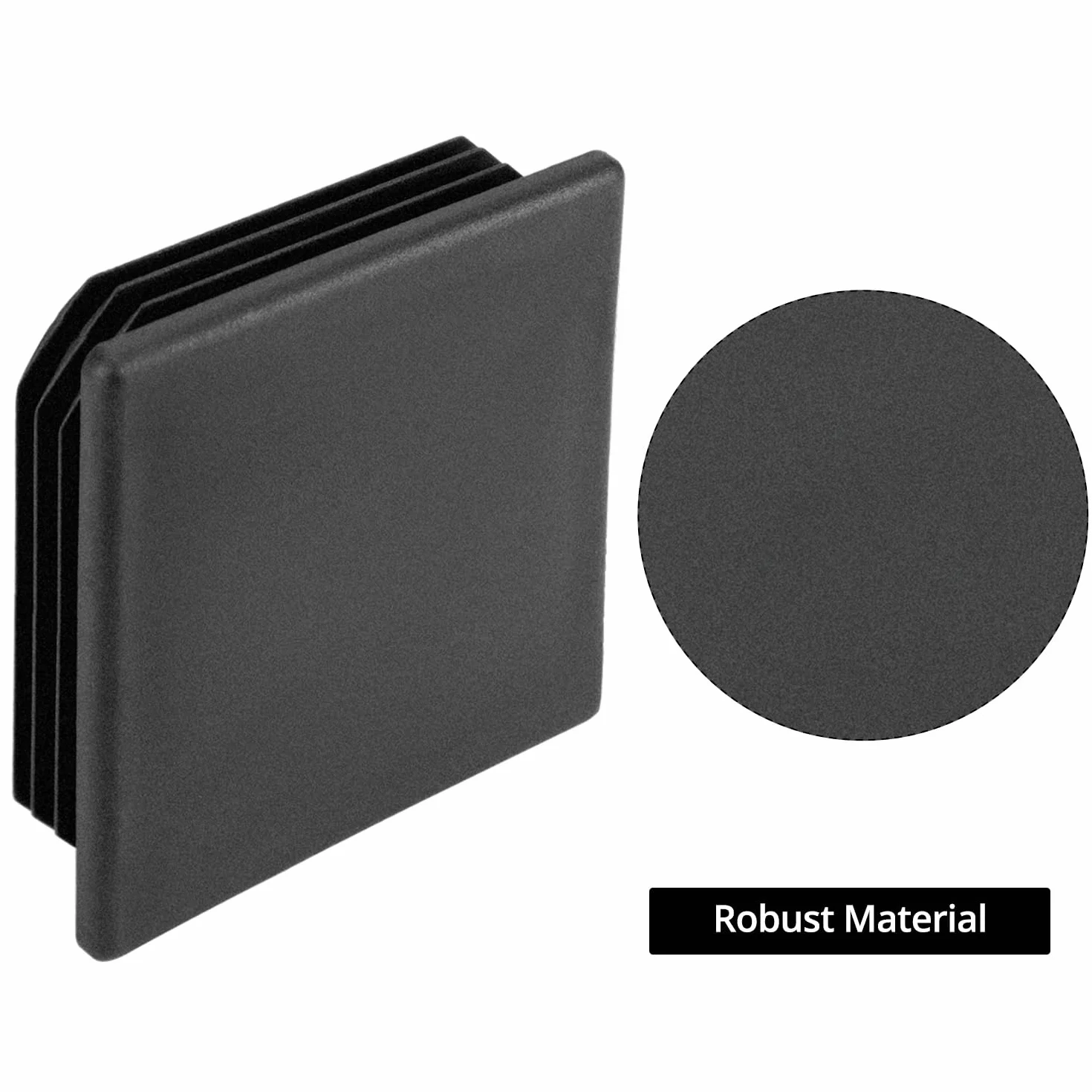 QWORK kołki rozporowe lamelowe do rur kwadratowych 80 x 80 mm czarne 6 sztuk