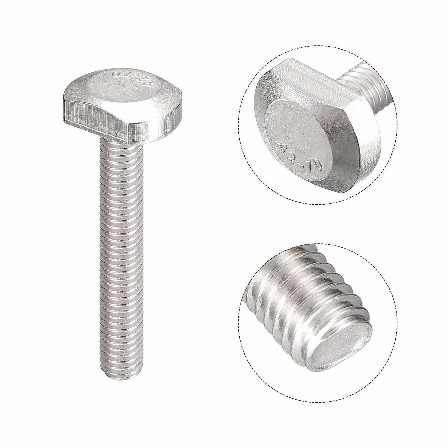 QUARKZMAN 10 szt. śruby z rowkiem T M6 x 40 mm ze stali nierdzewnej 304
