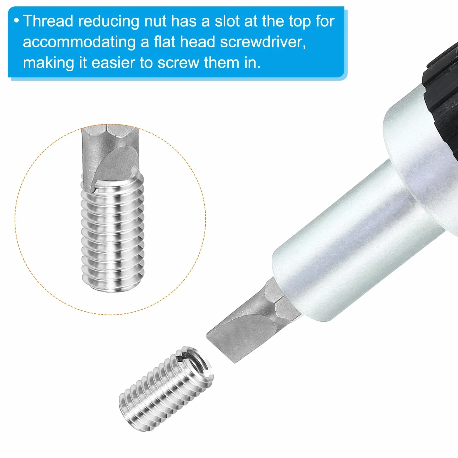 PATIKIL Adapter Wężyka Gwintowego Redukcyjna Nakrętka M12x1,75 M10x1,5 Stal Nierdzewna 12mm