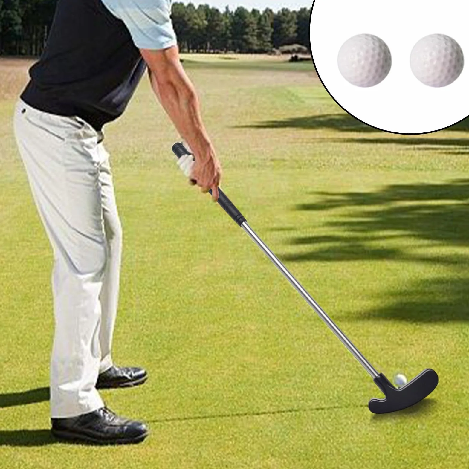 Kije golfowe - miotacze golfowe ze stali nierdzewnej z cynkową główką | Regulowane antykorozyjne akcesoria do minigolfa | Wygodny kryty klub młodzieżowy dla dzieci, do salonu, sypialni