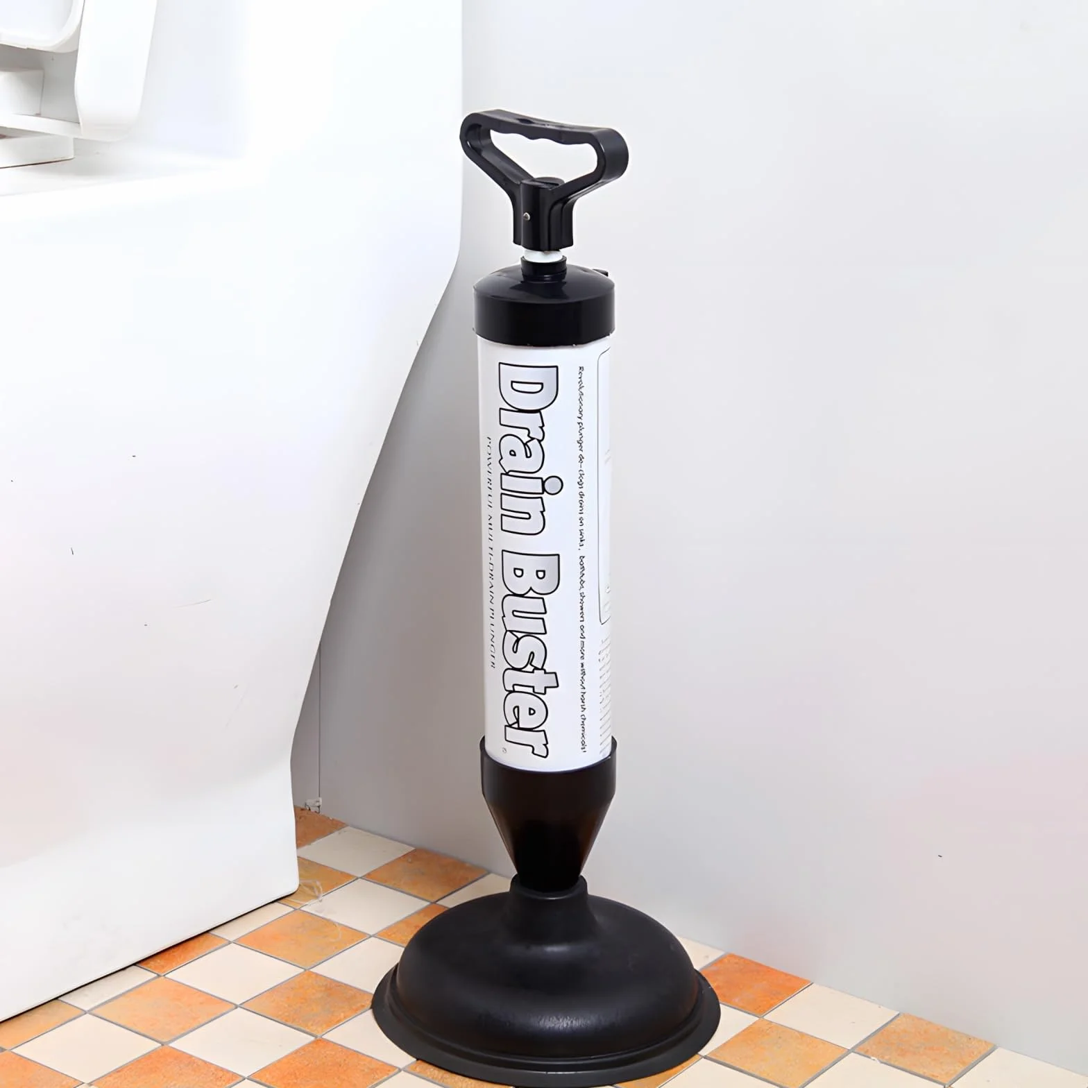 Retoo Przepychacz toaletowy 45cm, przyssawki 15cm/6cm, dzwonek ssący do umywalek