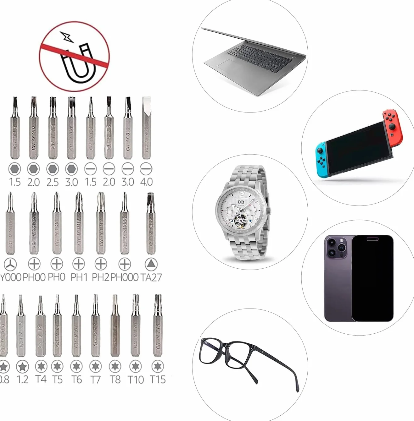 Amazon Basics Zestaw 73-częściowy Magnetycznych Kluczy z Grzechotką i Precyzyjnych Śrubokrętów Czarny Czerwony Srebrny