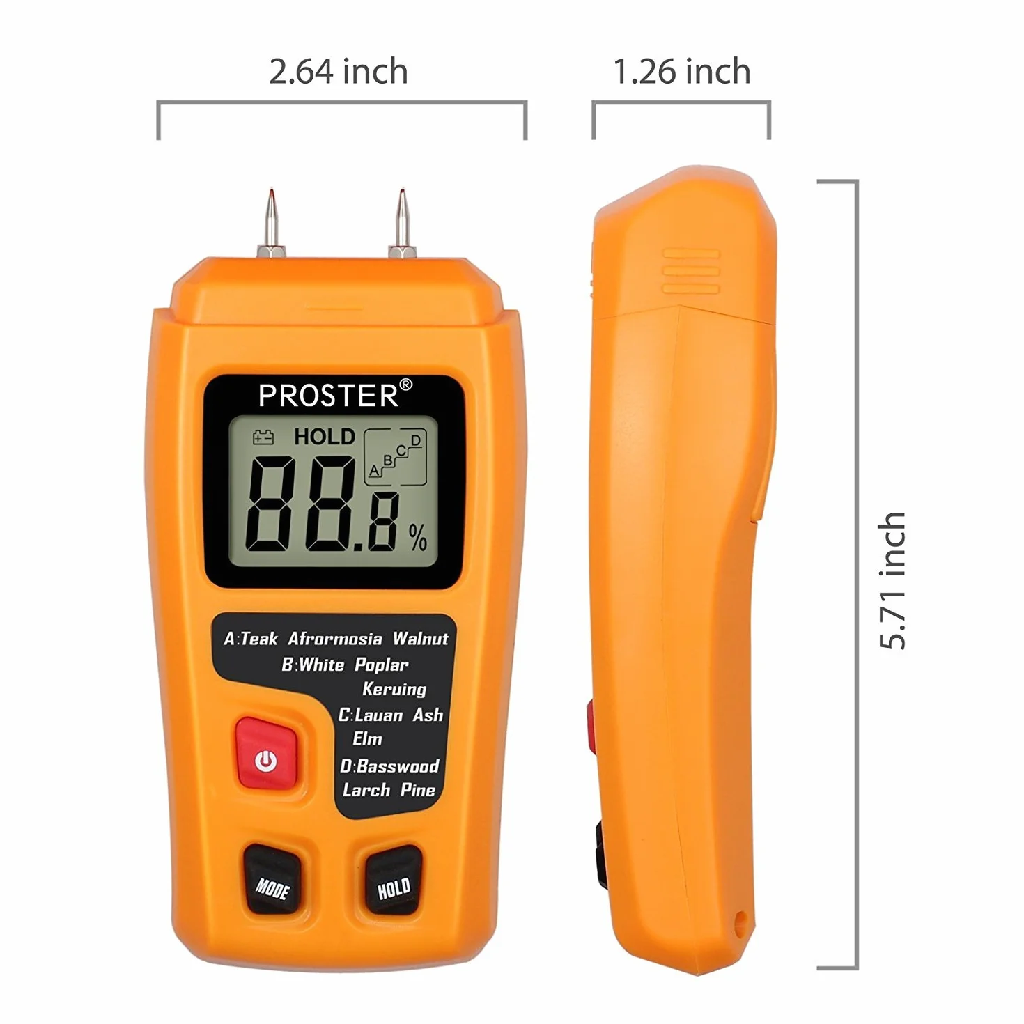 Proster Wilgotnościomierz do drewna LCD 0-99,9%