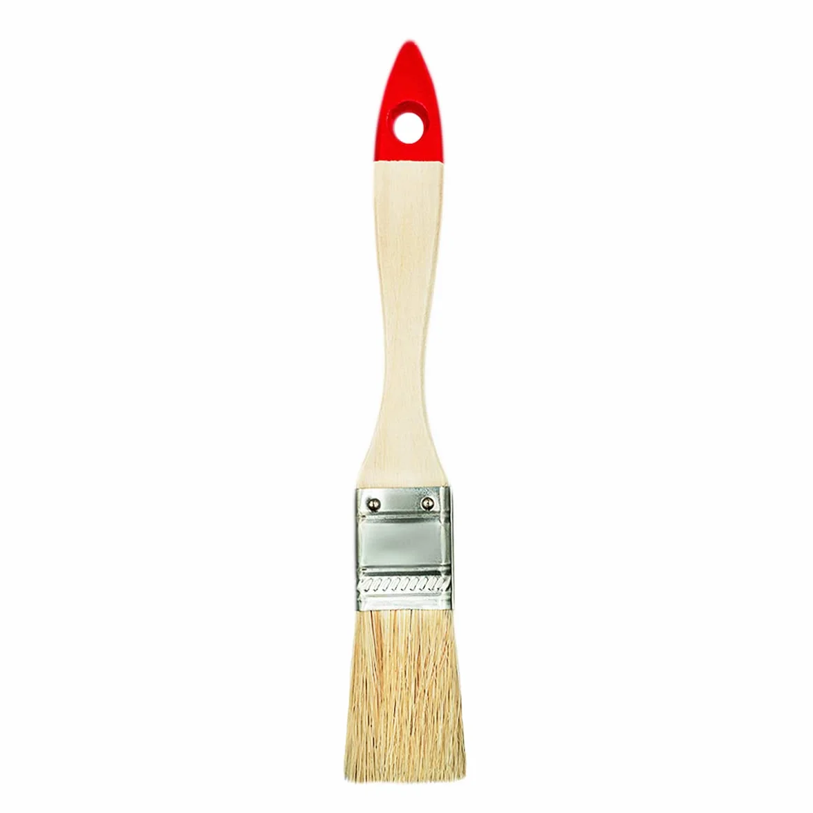 Zestaw 6 pędzli malarskich 3 płaskie 3 okrągłe 1,5" 2" 4" 6" włosie naturalne