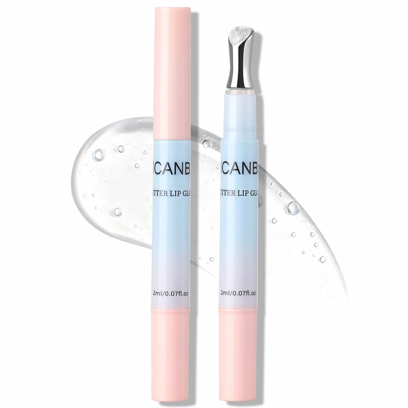 UCANBE Butter Lip Gloss: Nawilżająca i odżywcza pomadka do ust, metalowa końcówka, lekka, nieprzywierająca, miękka, błyszcząca (01 Transparent)