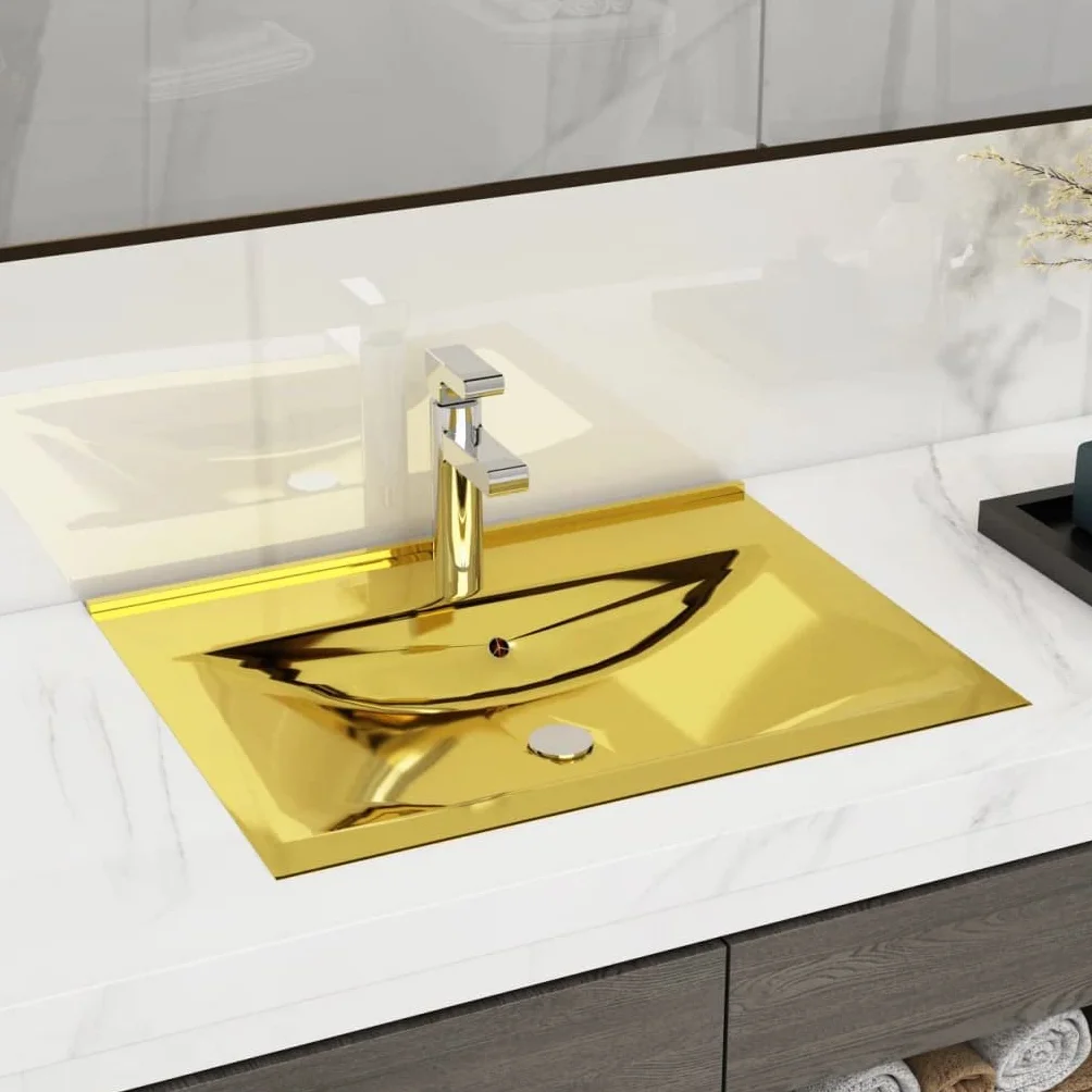 vidaXL umywalka ceramiczna z przelewem do łazienki
