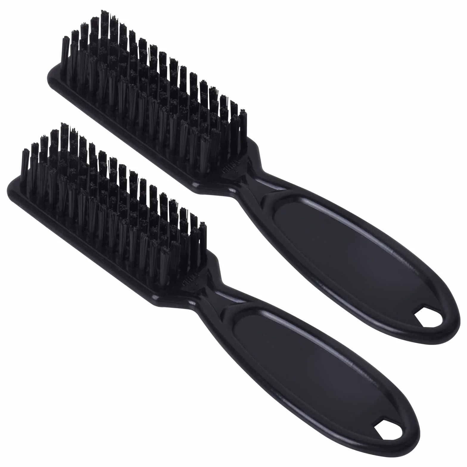 2 szczotki do czyszczenia maszynki do strzyżenia włosów, barbier ostrze, szczotka nylonowa, szczotka do paznokci, trymer, szczotka do czyszczenia fryzjera, narzędzia, czarny uchwyt
