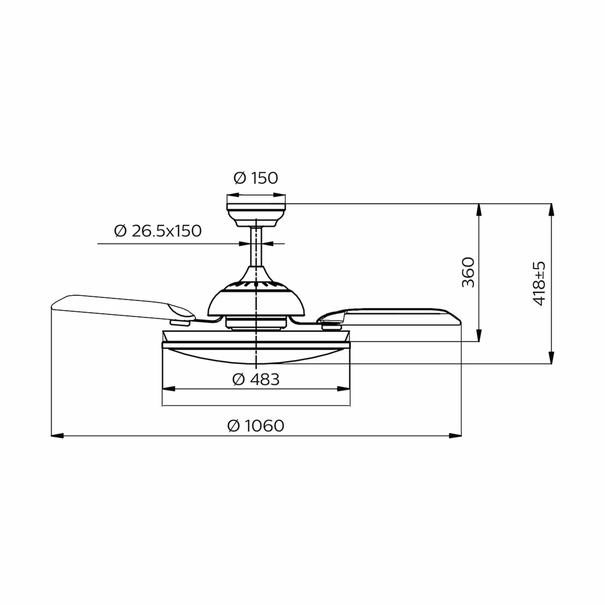 Philips Atlas LED wentylator sufitowy 28W+35W, 2700-5500K, nikiel, z pilotem zdalnego sterowania