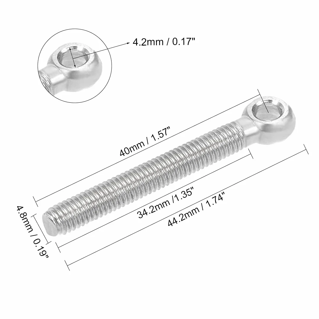sourcing map 4 sztuki M5 x 40 mm 304 stal szlachetna śruba Rigg DE