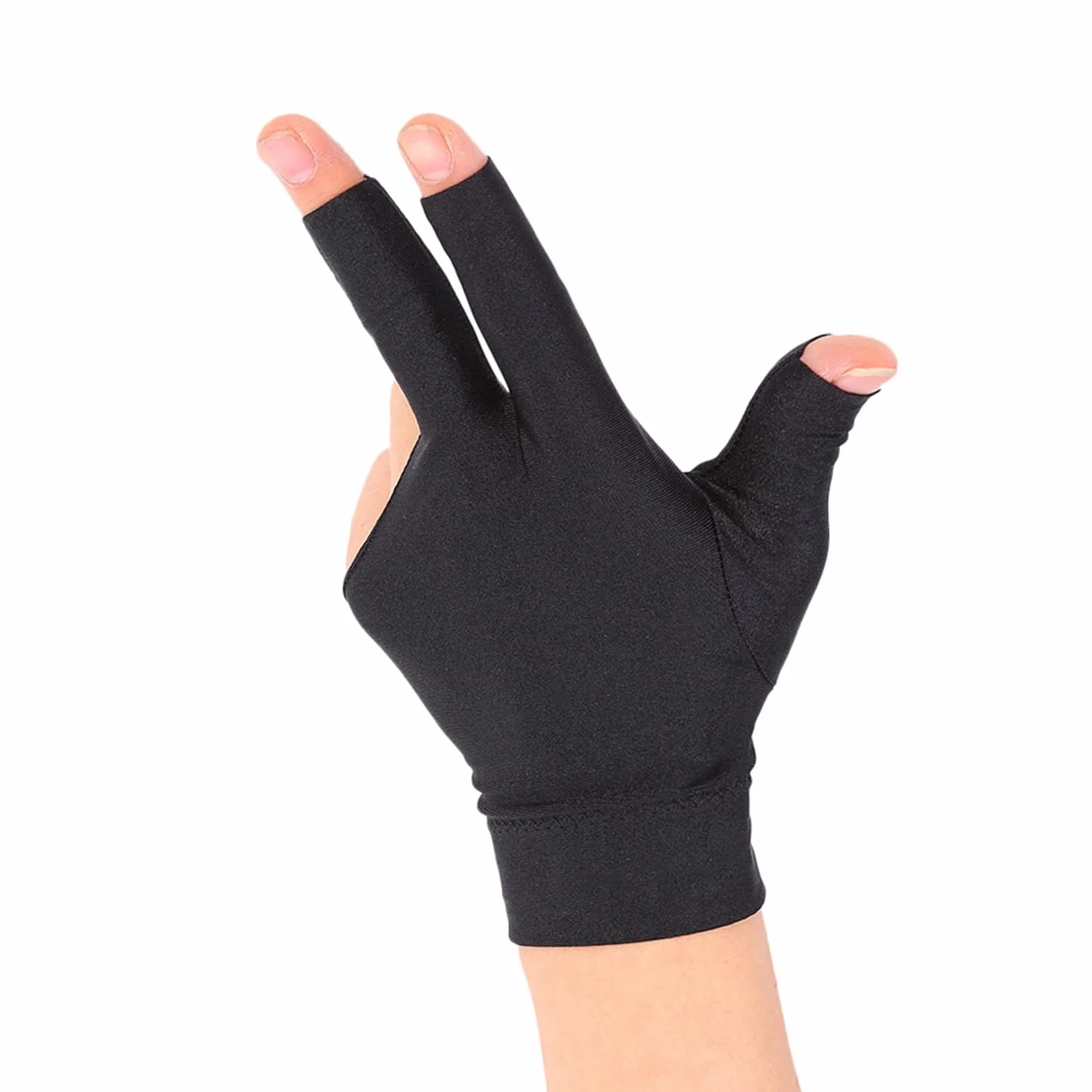 Tbest Rękawica basenowa do snookera z 3 palcami – rękawiczki dla lewej ręki, spandex, akcesoria bilardowe