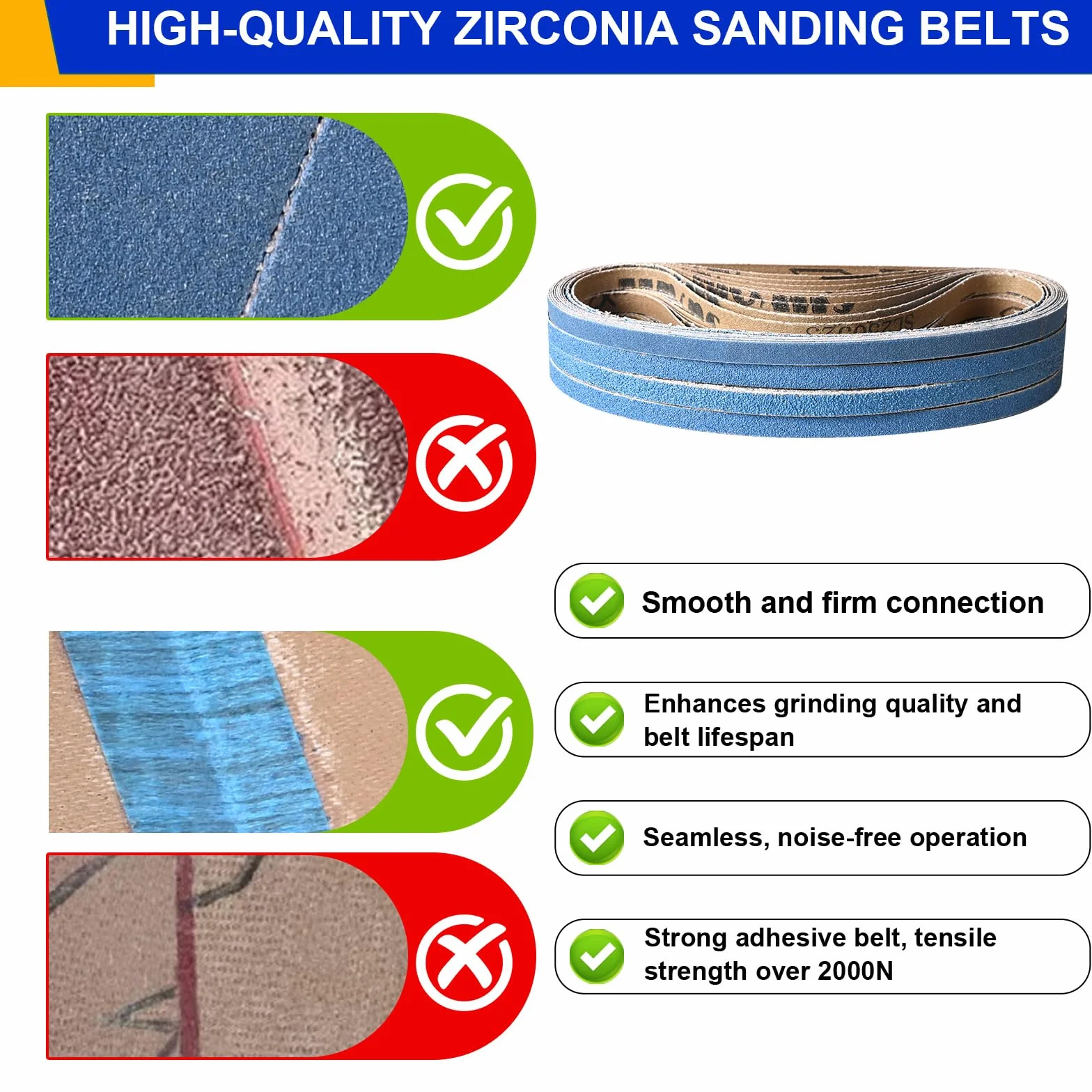 Taśma szlifierska 9 x 533 mm 40/60/80/120 ziarnistość 32 sztuki do metali