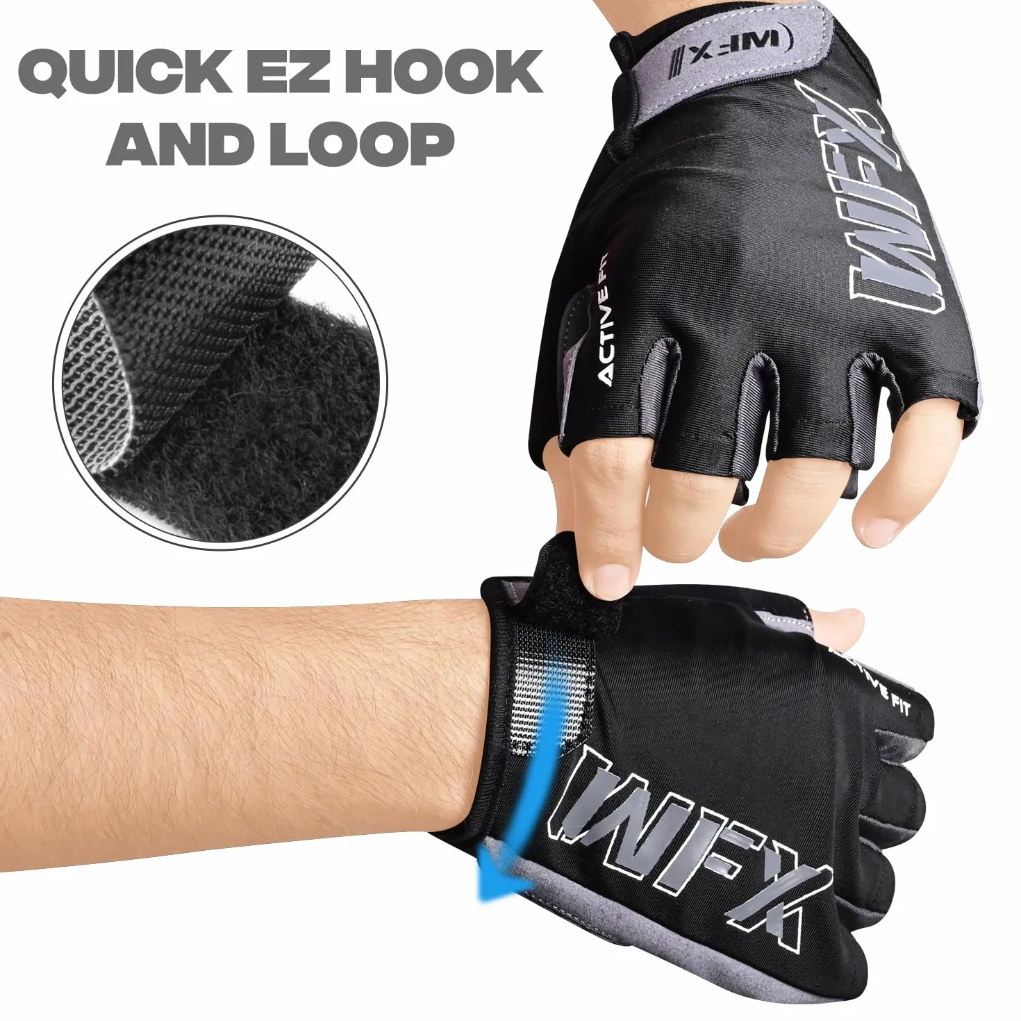 WFX Rękawice gimnastyczne do treningu fitness, wsparcie nadgarstka, oddychające, antypoślizgowe, silikonowe, wyściełane, dodatkowa ochrona dłoni, rękawice do podnoszenia ciężarów, dla mężczyzn i