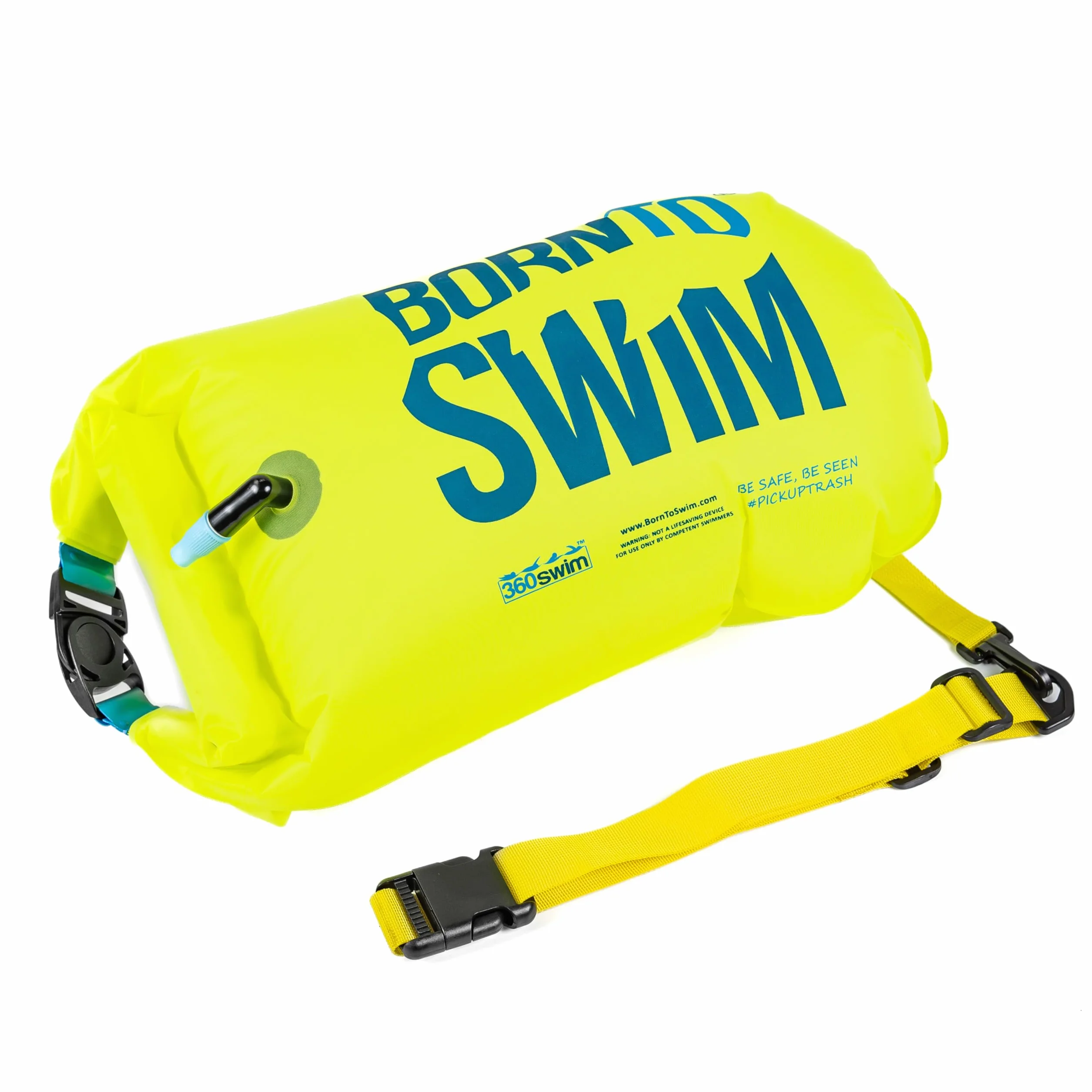BornToSwim BUO-to-U-E-O-LL jasna boja bezpieczeństwa, bez torby na sucho, do pływania, neonowa zieleń, 28 x 49 cm