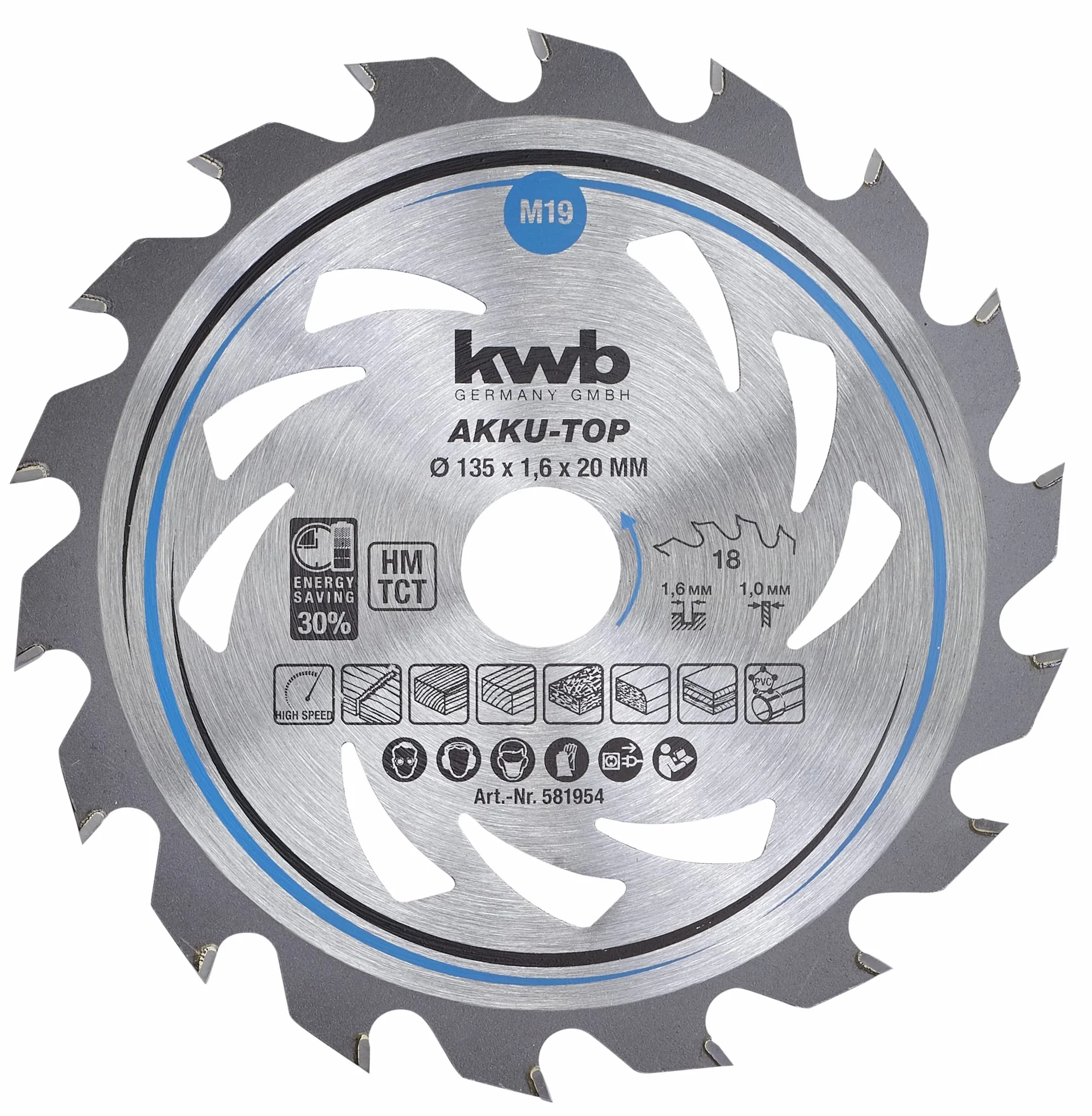kwb Brzeszczot do piły tarczowej 135 x 20 mm do drewna miękkiego i twardego