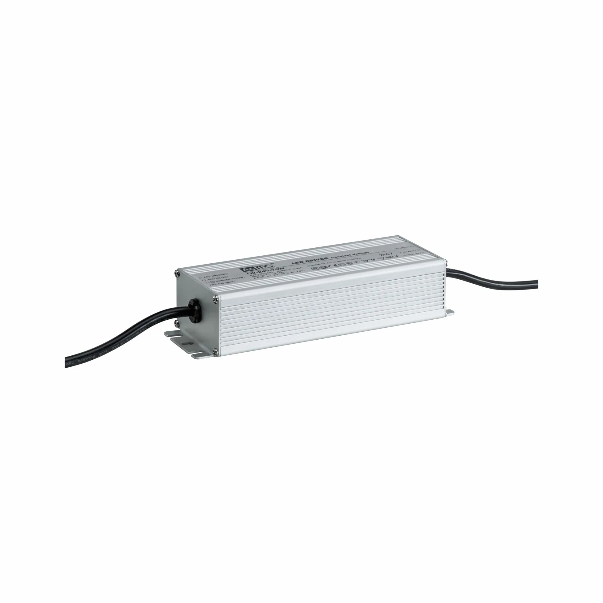 Paulmann 988.49 Outdoor Plug & Shine Power Supply IP44 230/24V DC 75W 98849 transformator lampy zewnętrznej, 18,6 x 6,4 x 4 cm