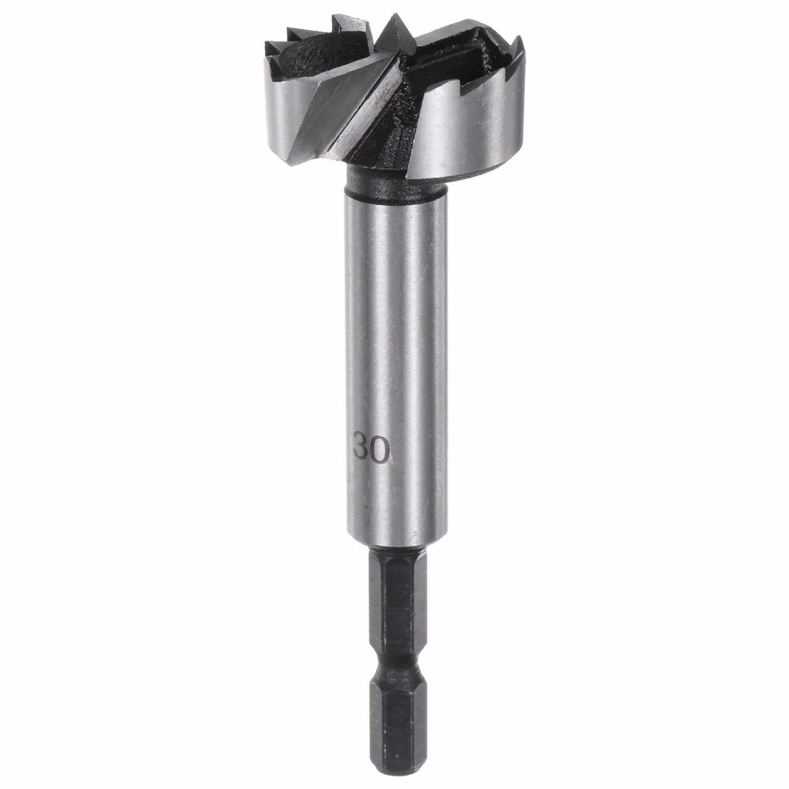 Wiertło Forstnera 1-3/16" (30 mm) stal węglowa wielozębowe do drewna frez do zawiasów 1/4" twarde drewno sklejka