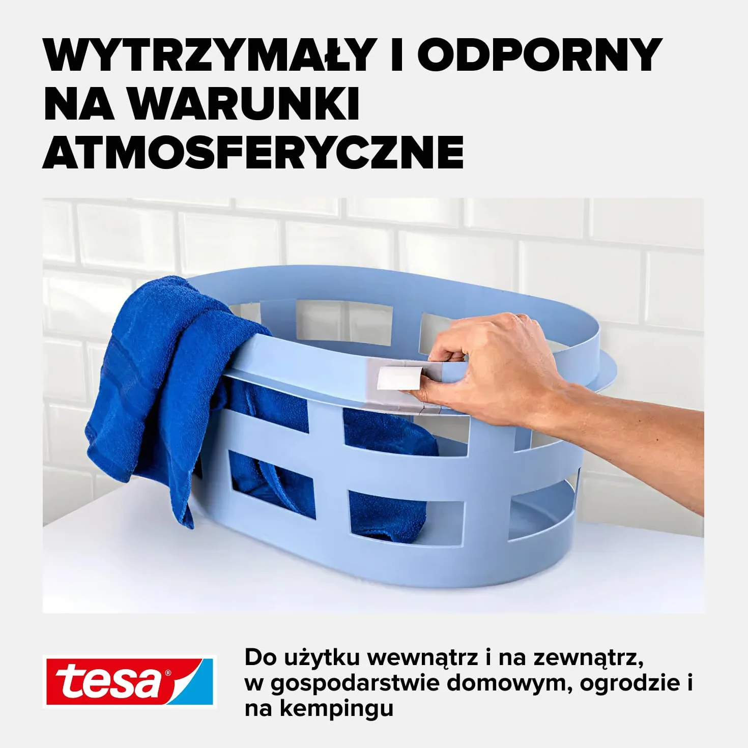 tesa extra Power Removal Repair – wytrzymała taśma materiałowa o mocnym kleju – łatwa do ręcznego rozdzierania – taśma naprawcza usuwalna bez śladów – 10m x 38mm – czarna