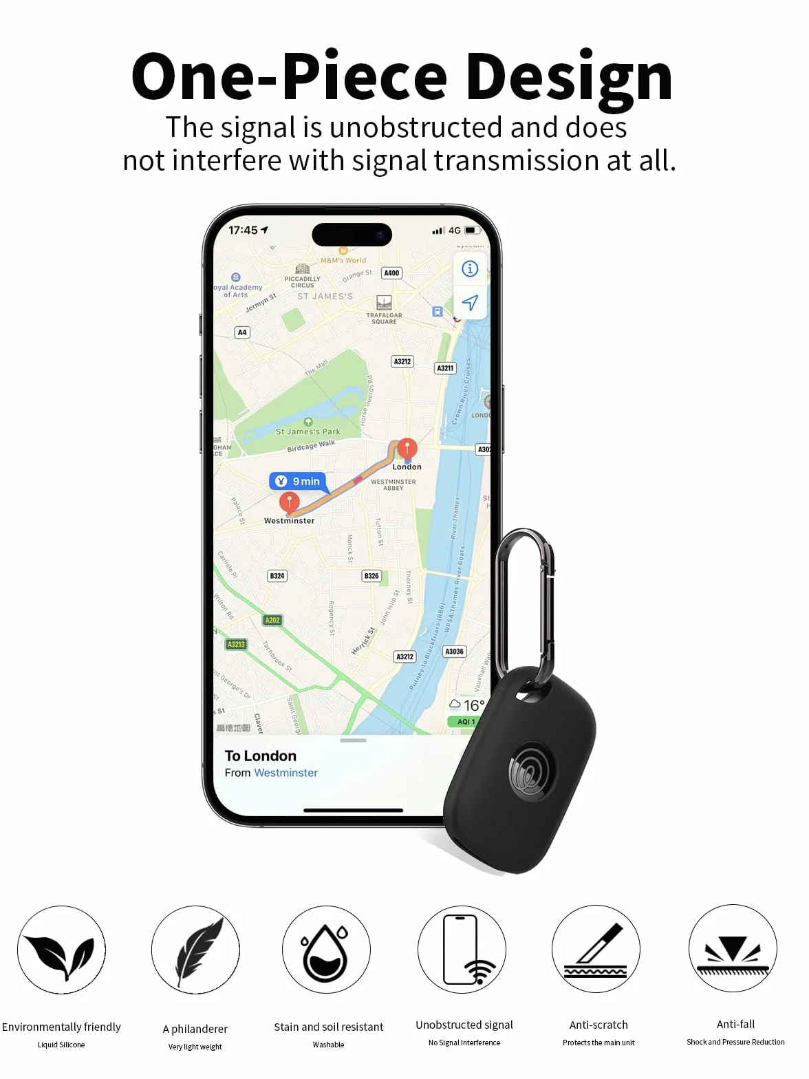 2-pak etui ochronne do Tile life360 Pro z silikonowym brelokiem do kluczy - trwałe i stylowe etui, wodoodporne, odporne na upadki - czarne