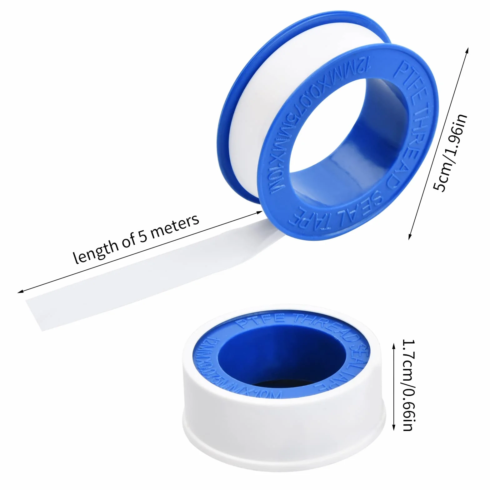 10 rolek taśmy uszczelniającej z PTFE, 12 mm x 100 m, taśma teflonowa, taśma uszczelniająca do rur wodociągowych, do łączenia rur, fug, głowic prysznicowych, zaworów gazowych, kuchni,