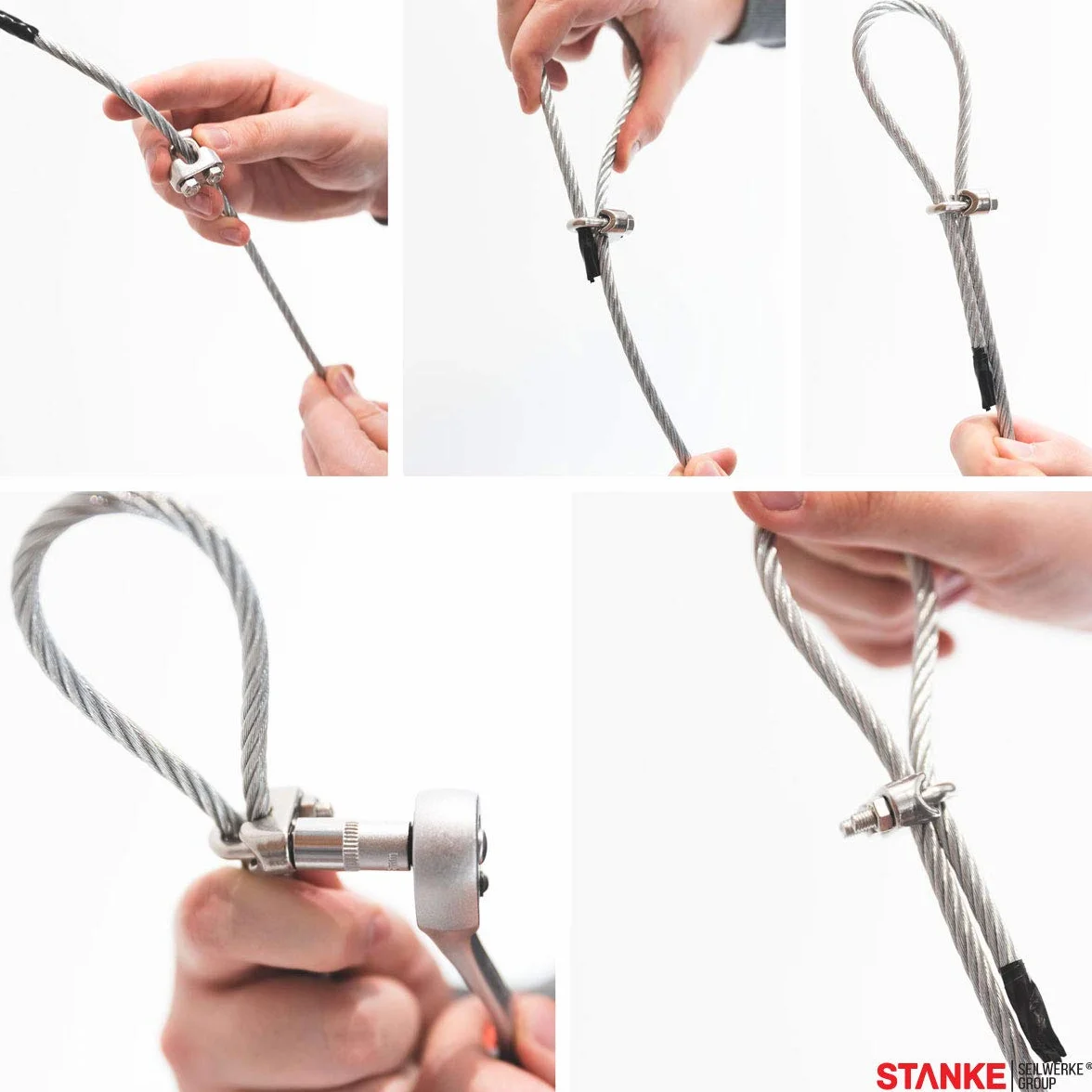 STANKE Zacisk Kabłąkowy 4 mm Ocynkowany 50x Zacisk Linowy