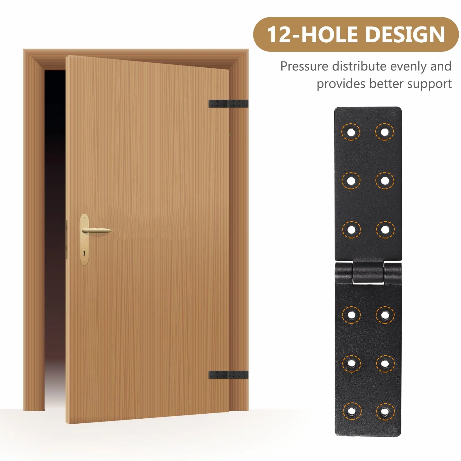 żelazne zawiasy składane 2 sztuki 198 x 40 mm 12 otworów montażowych