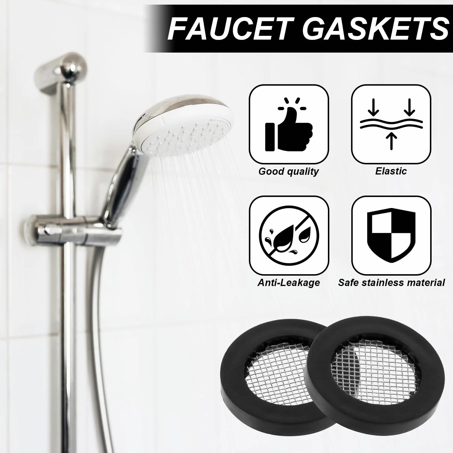 Uszczelki do głowicy prysznicowej 3/4" z siatką drucianą 1/2" 10 sztuk