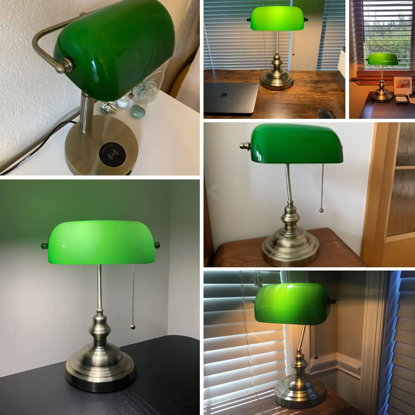 Abażur szklany wymienny do lampy bankierskiej Zielony 22.5cm