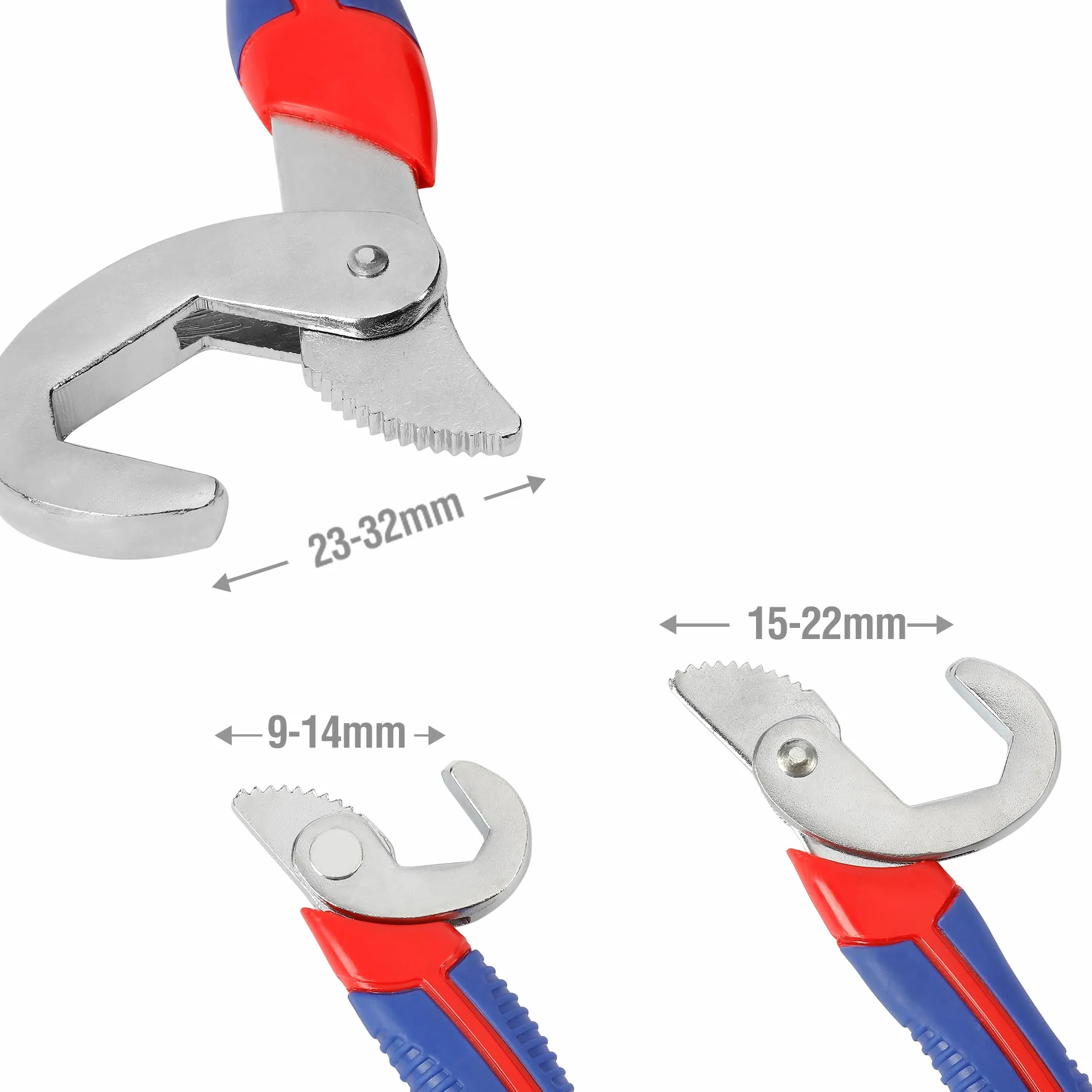 WORKPRO W003203AU Regulowany Zestaw Kluczy 2 Sztuk Niebieski Czerwony