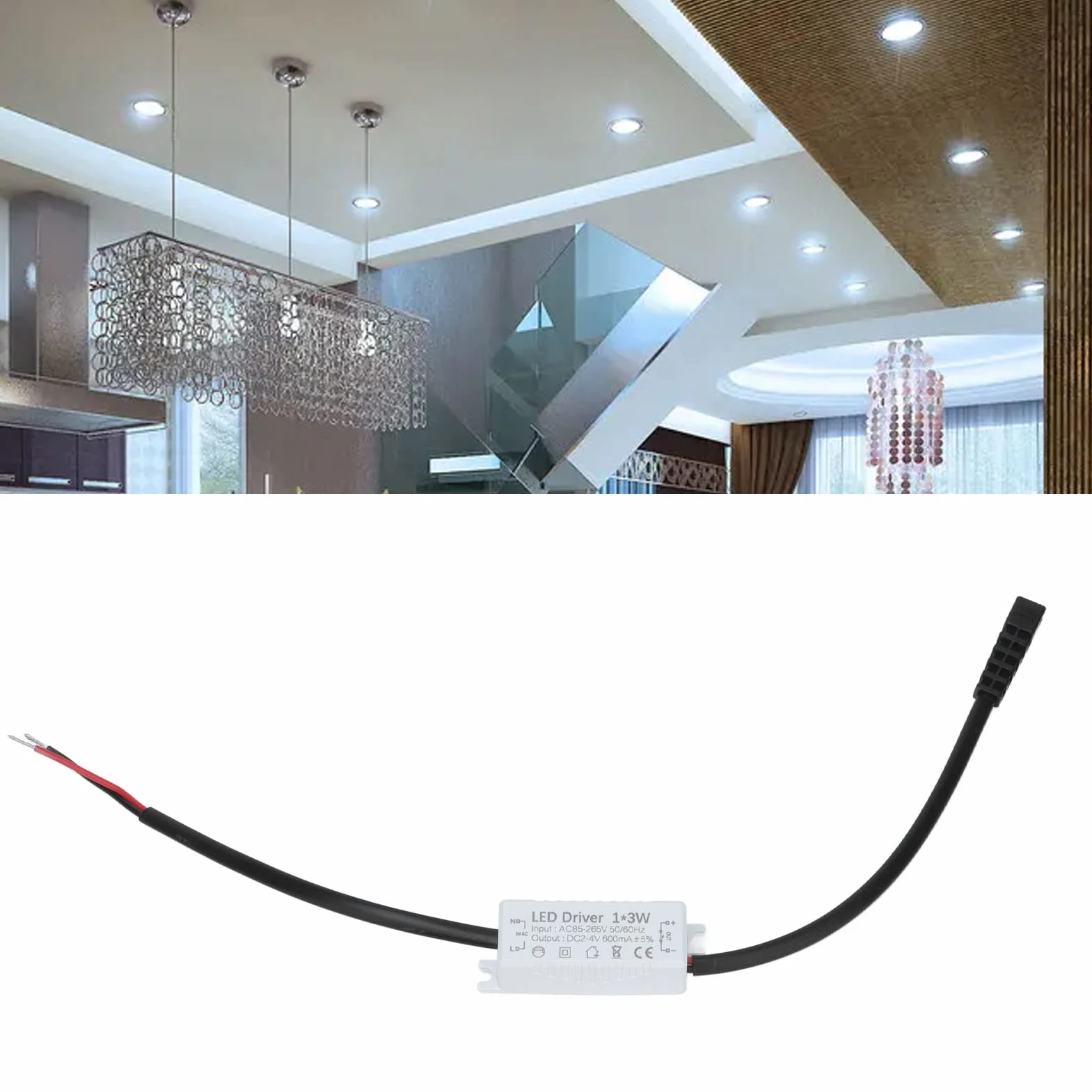 Sterownik LED 1x3W 600mA AC85-265V 2-4VDC Zasilacz Transformator