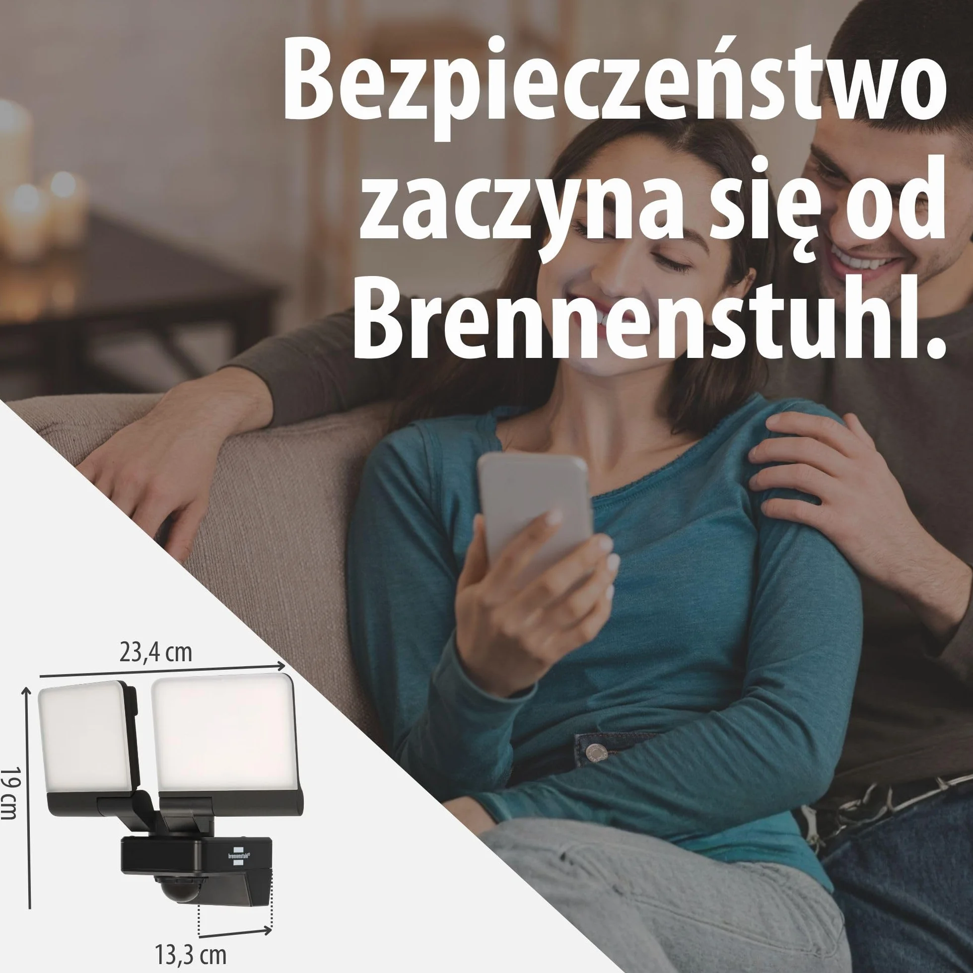 Brennenstuhl Connect WiFi LED Reflektor WFD 3051 P 36W 4300lm IP54 z czujnikiem ruchu