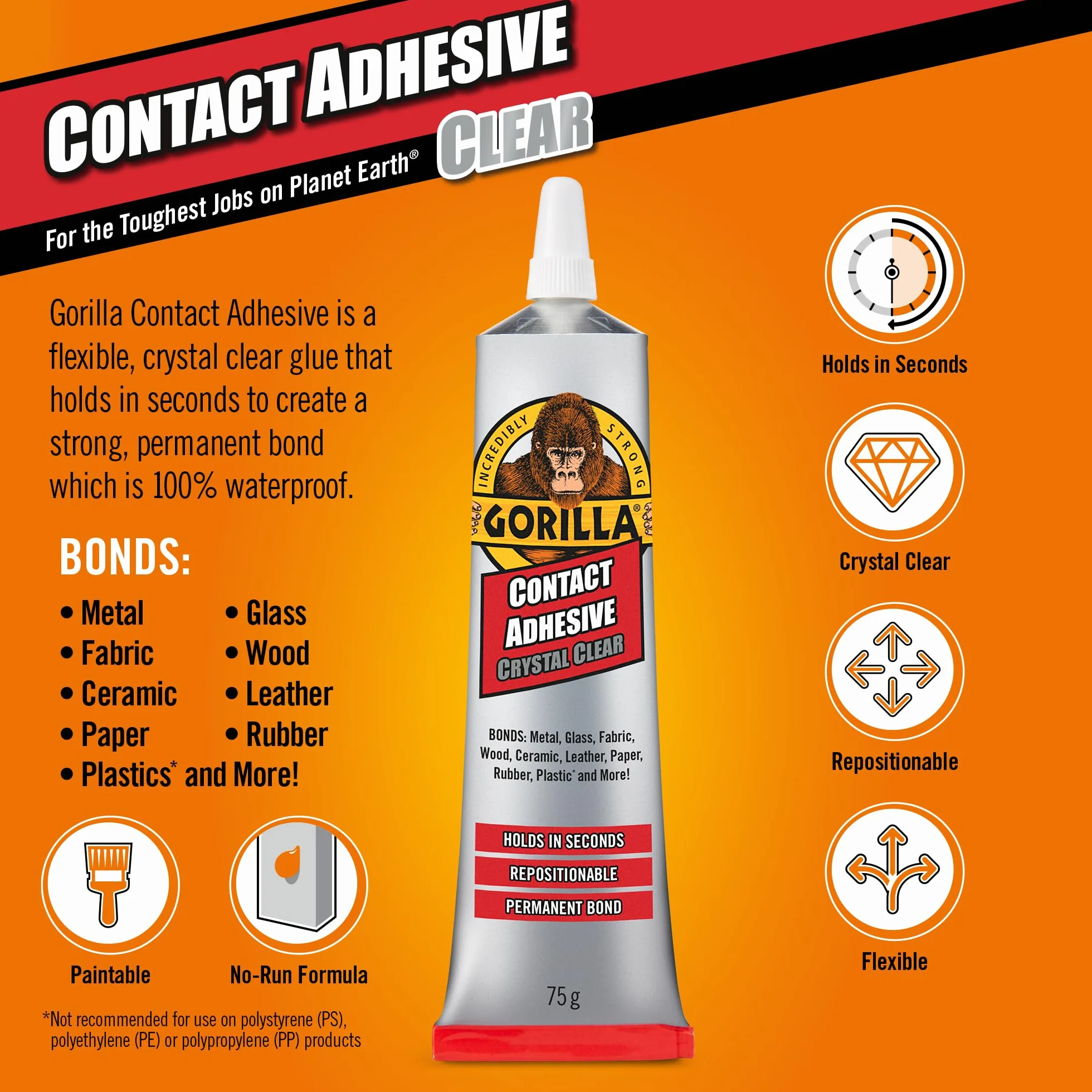 Gorilla Klej kontaktowy przezroczysty 75 g