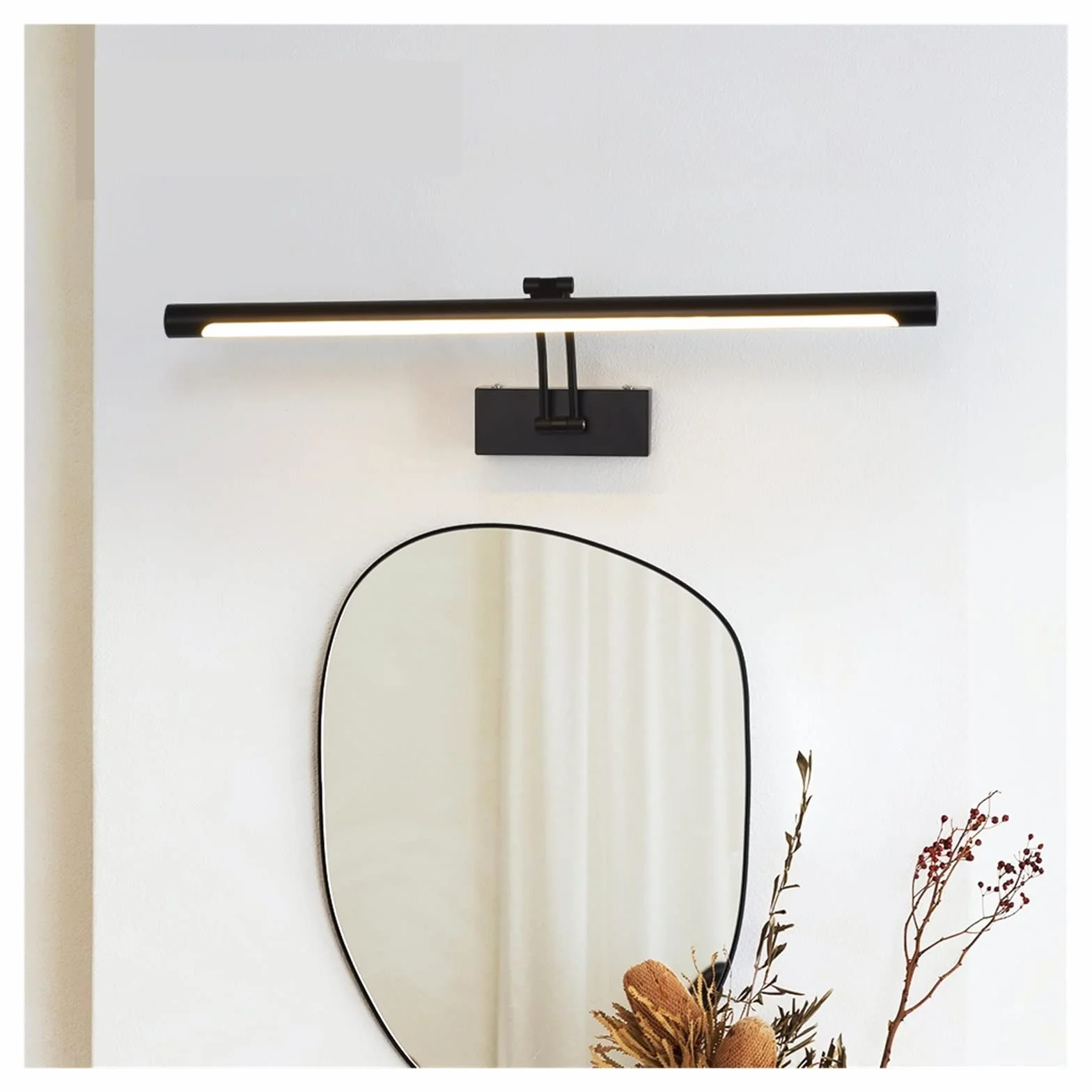 Bezprzewodowa Lampa Do Obrazu, Nowoczesna lampa ścienna led czarna srebrna 80 100 cm