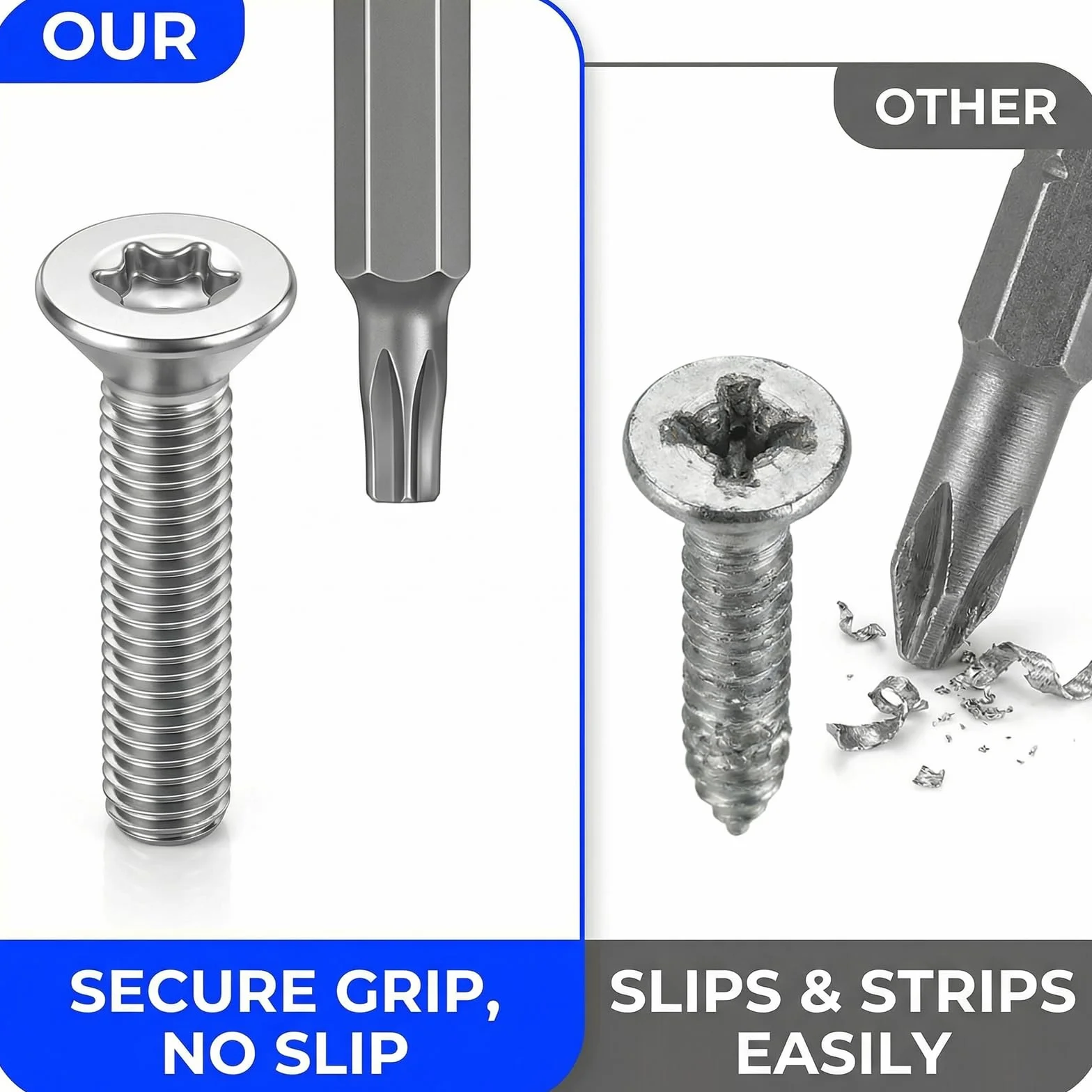 Śruby z łbem wpuszczanym Torx M4 x 12 mm, stal nierdzewna A2 V2A, pełny gwint, zestaw 30 sztuk z bitami 25/50 mm