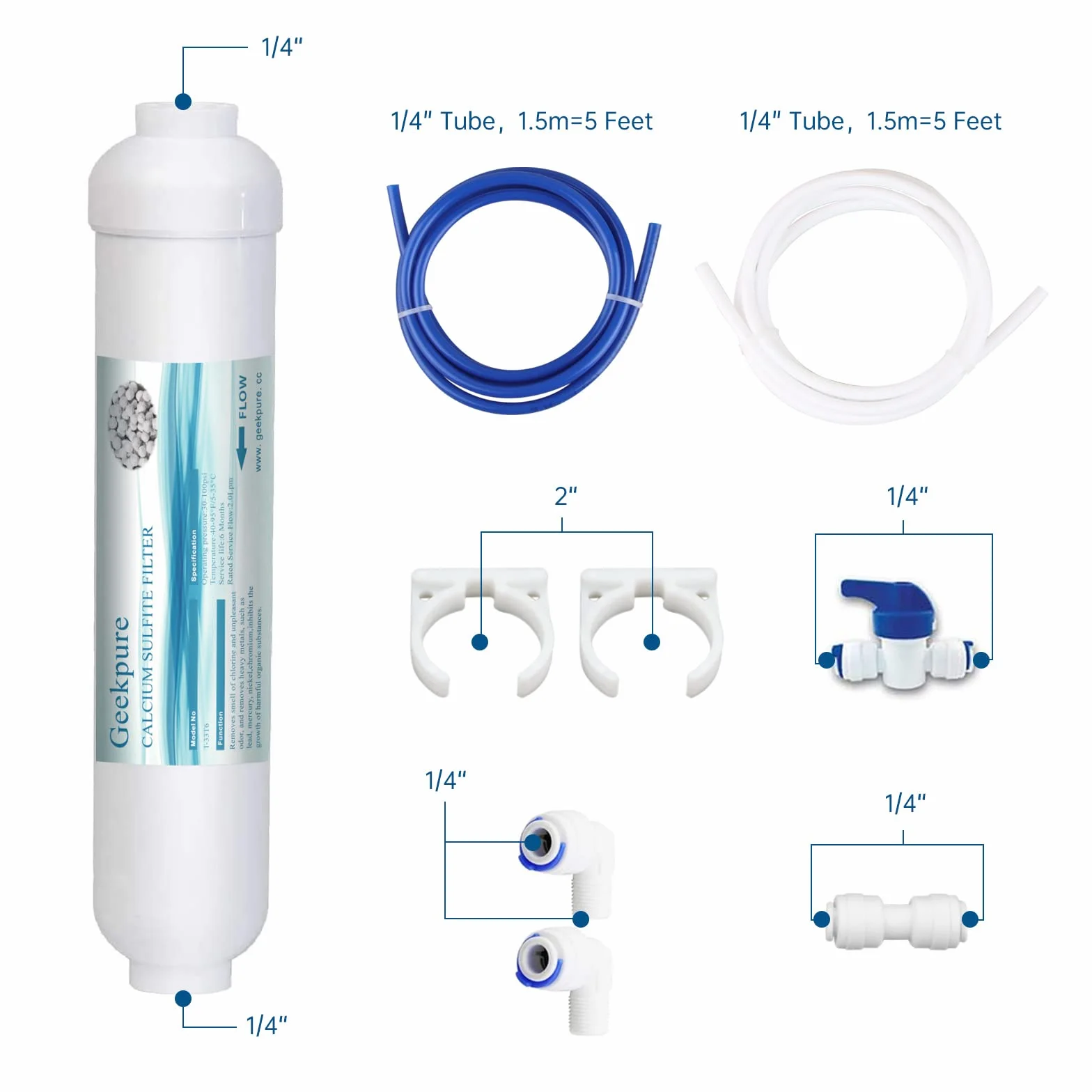 Geekpure Zestaw do filtracji wody pitnej pod zlewem System DIY
