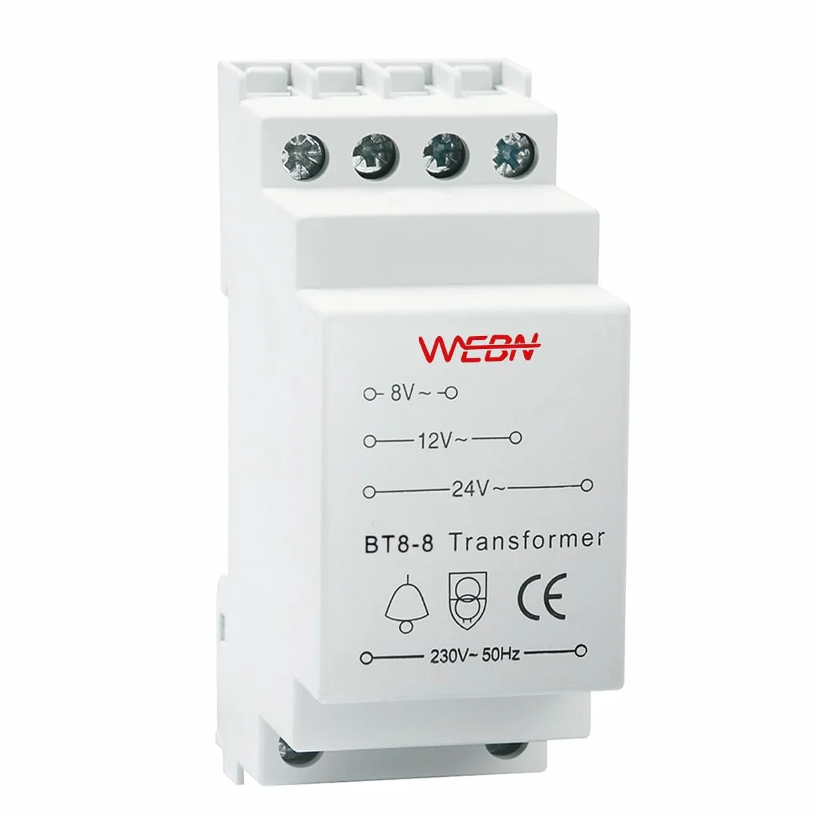 BT8-8 transformator dzwonka do drzwi napięcie znamionowe 230/240 V AC 50/60 Hz dopuszczenie IP20 CE