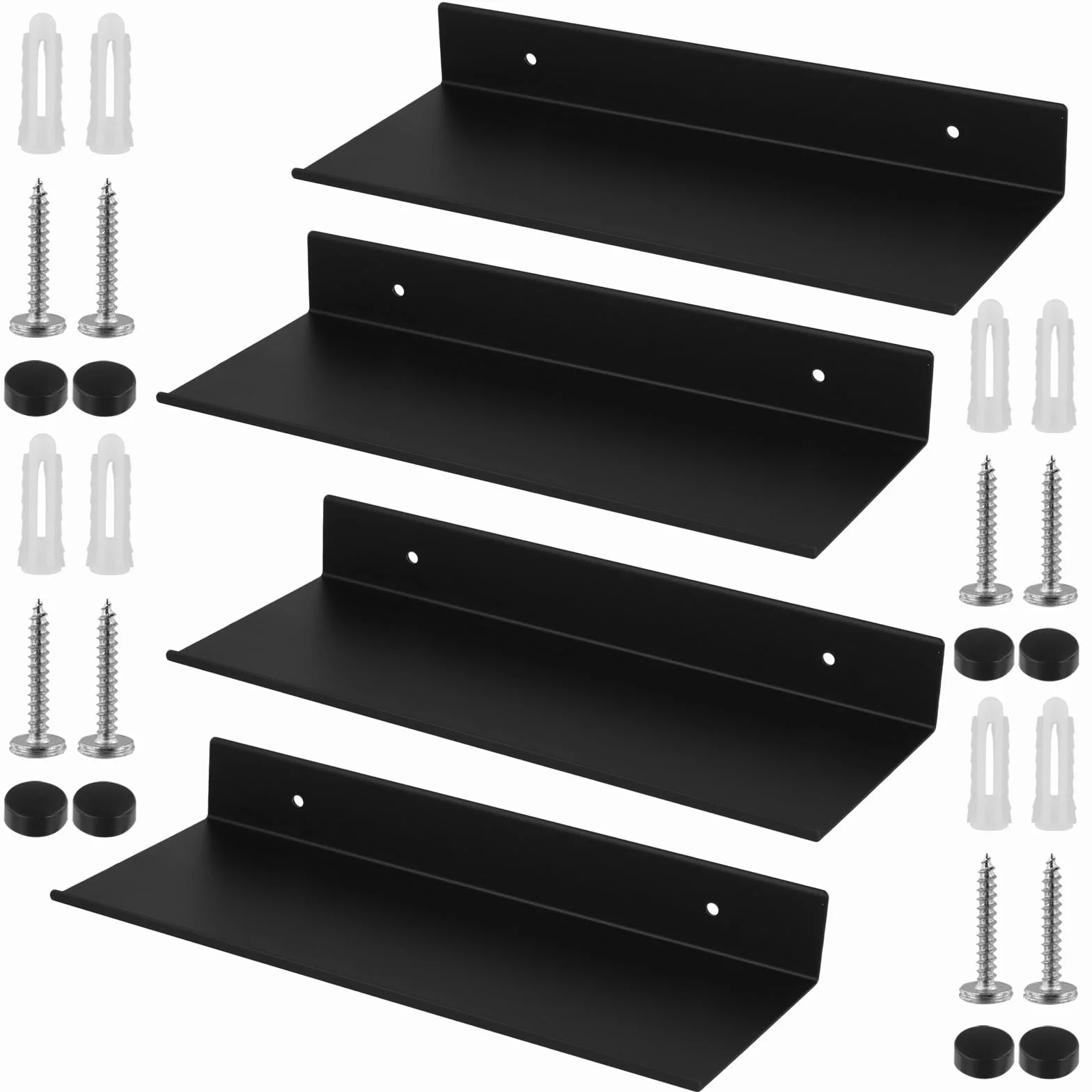 Metalowy regał ścienny półka prysznicowa 30 cm czarny