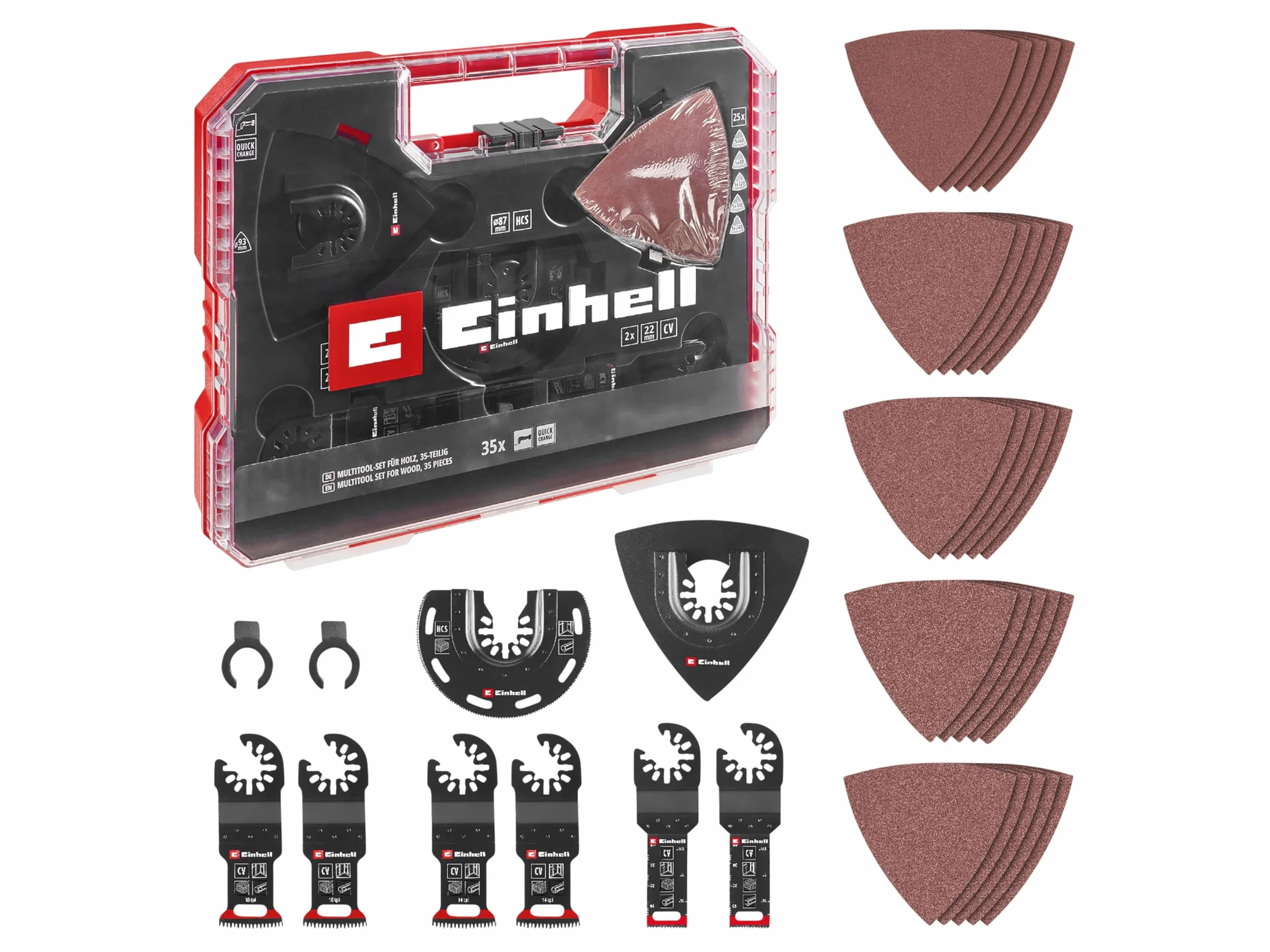 Einhell XL-Plus-CASE 35-częściowy zestaw narzędzi wielofunkcyjnych HCS brzeszczoty