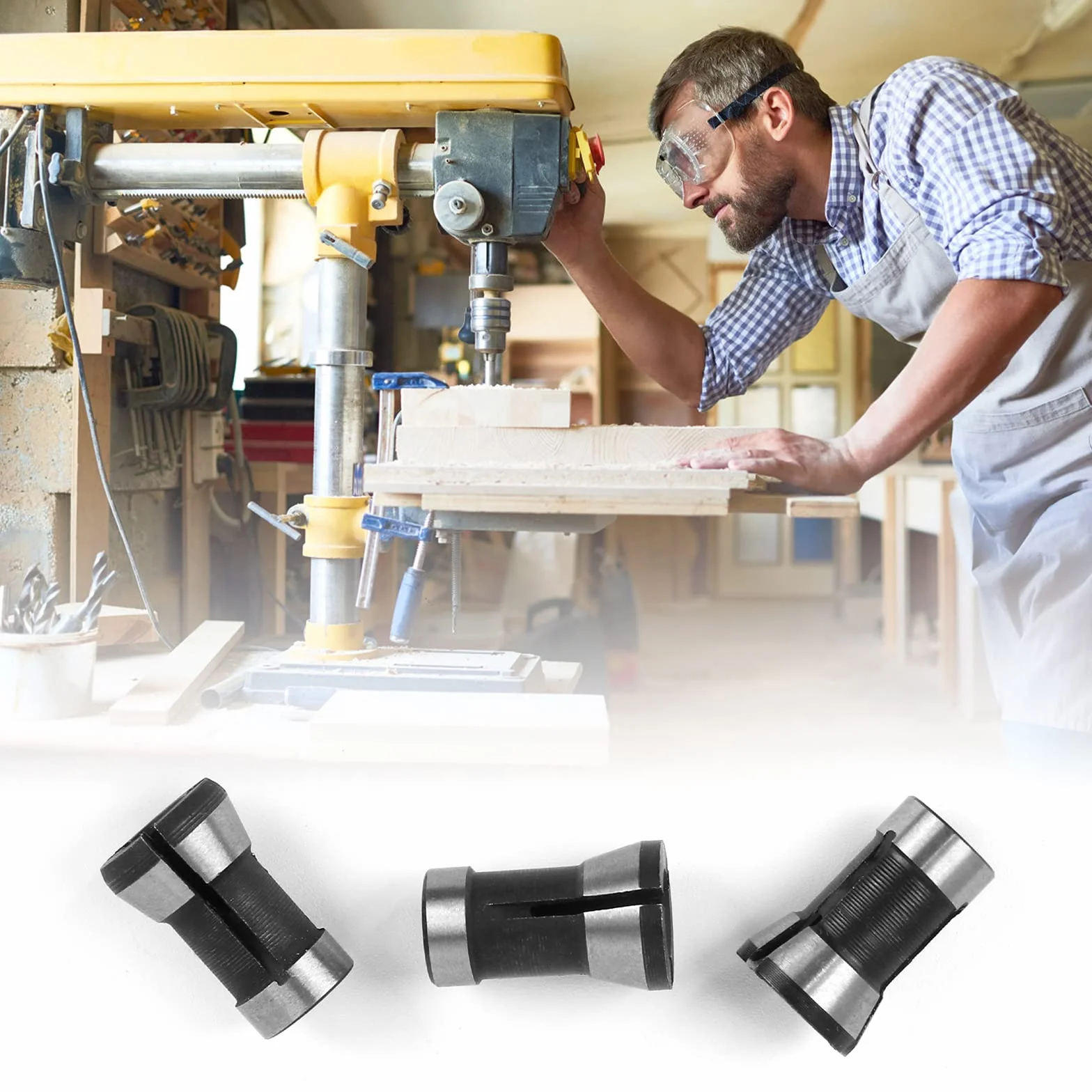 Adapter do chwytaków 6/6,35/8 mm głowica uchwytu zaciskowego do grawerowania, stolarstwa, cięcia