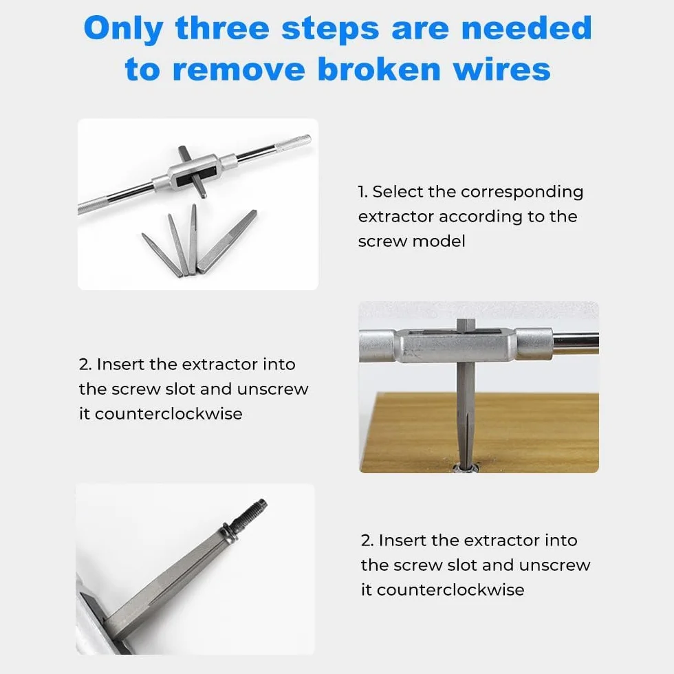 Screw Extractor 5 sztuk Broken Bolt Easy Out Removal Tool Square Type