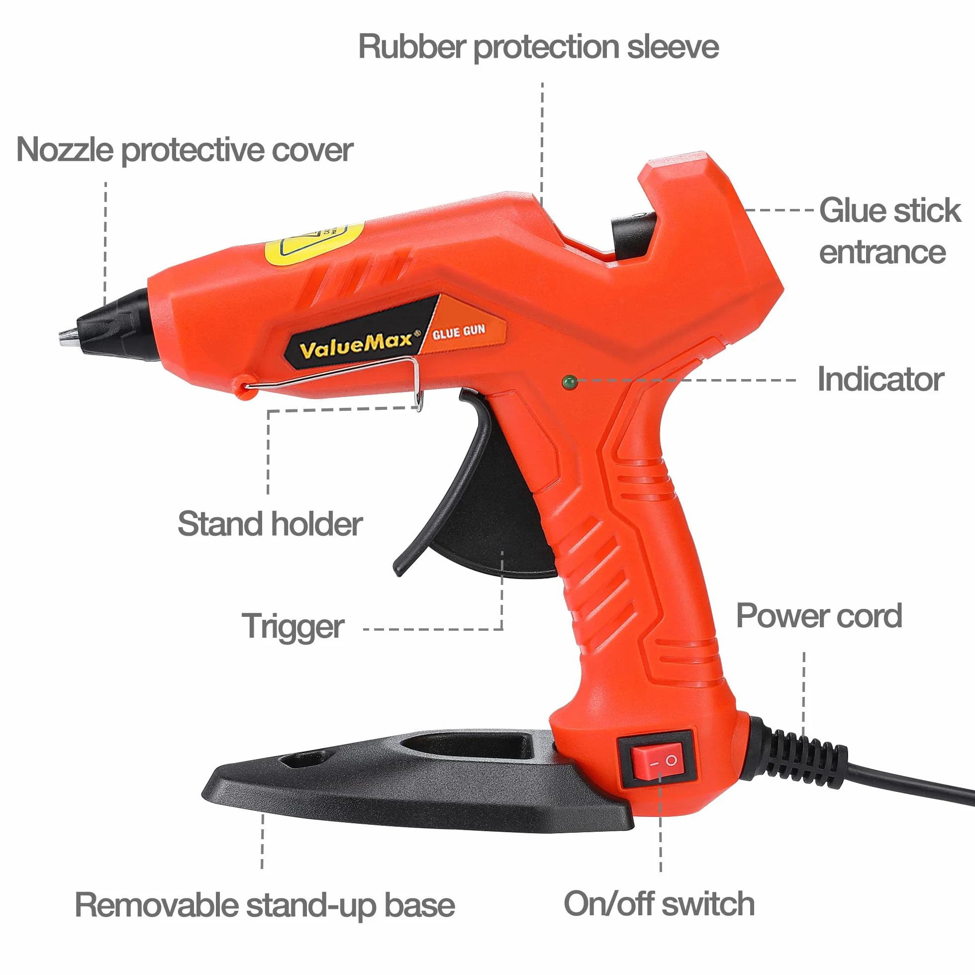 ValueMax Pistolet do klejenia na gorąco 30 W 7 x 100 mm z 20 klejami