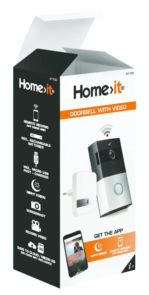 Home>it® dzwonek do drzwi z Wi-Fi i aplikacją – kamera HD 720p, widoczność w nocy, dwukierunkowe audio, wykrywanie ruchu, widok na żywo, ochrona przed kradzieżą