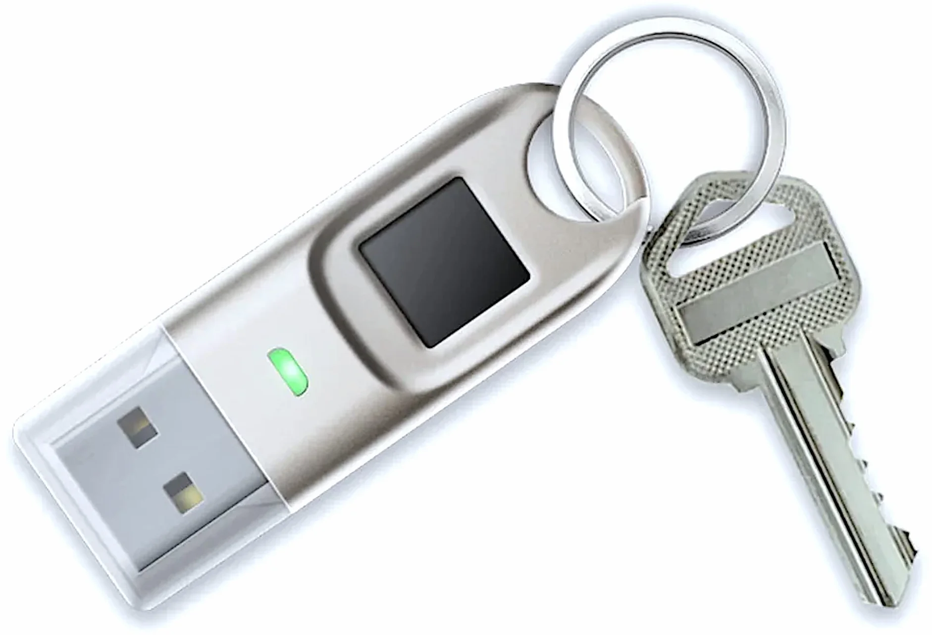 Klucz USB FIDO2 i certyfikat cyfrowy ChipNet FIDO2 ID BioPass, srebrny metaliczny