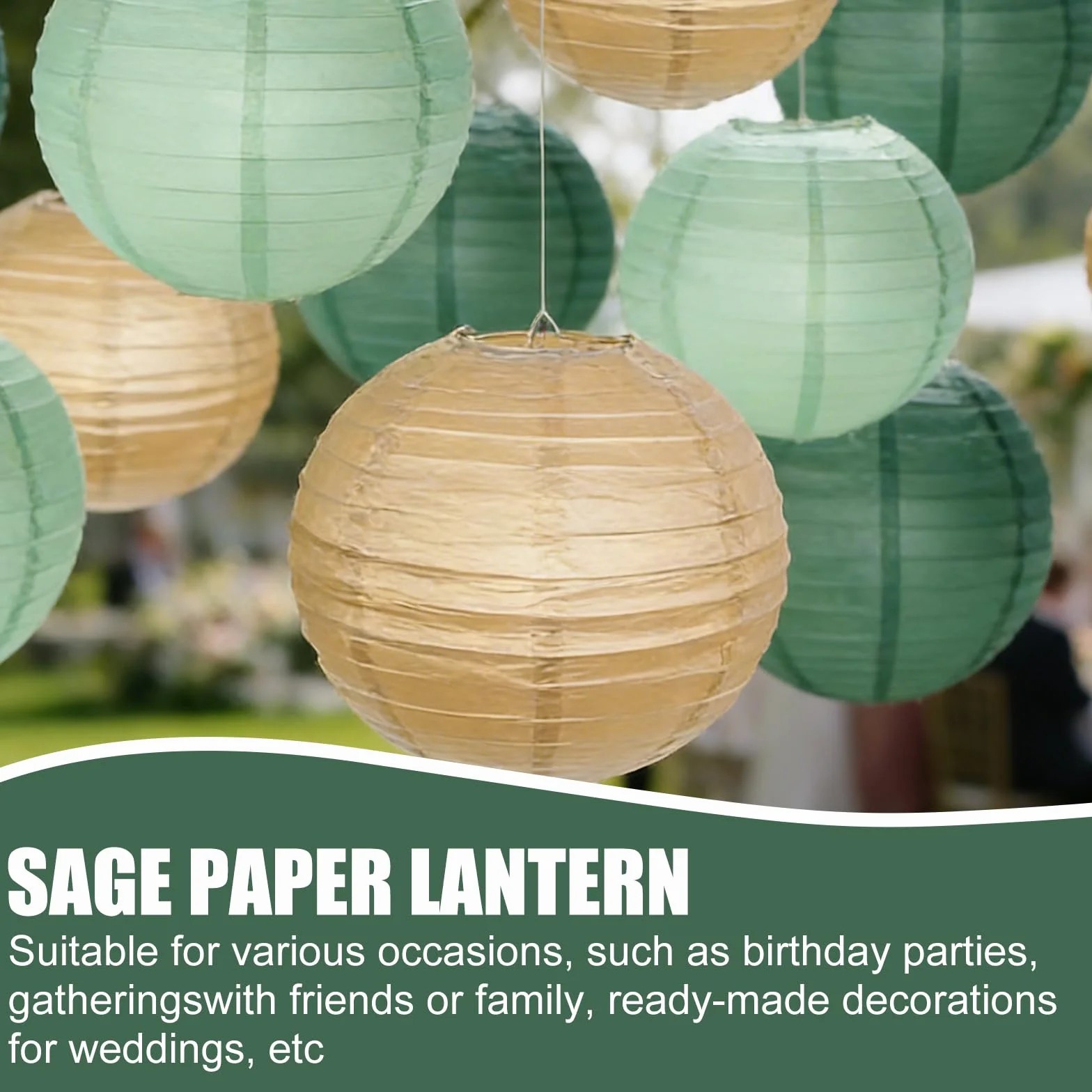 21 sztuk papierowych lampionów w kolorze szałwiowym, okrągłe, wiszące, klasyczne, prążkowane, papierowe latarnie, zestaw abażurów, dekoracja na wesele, baby shower, urodziny, imprezę ogrodową, Ø 10/15