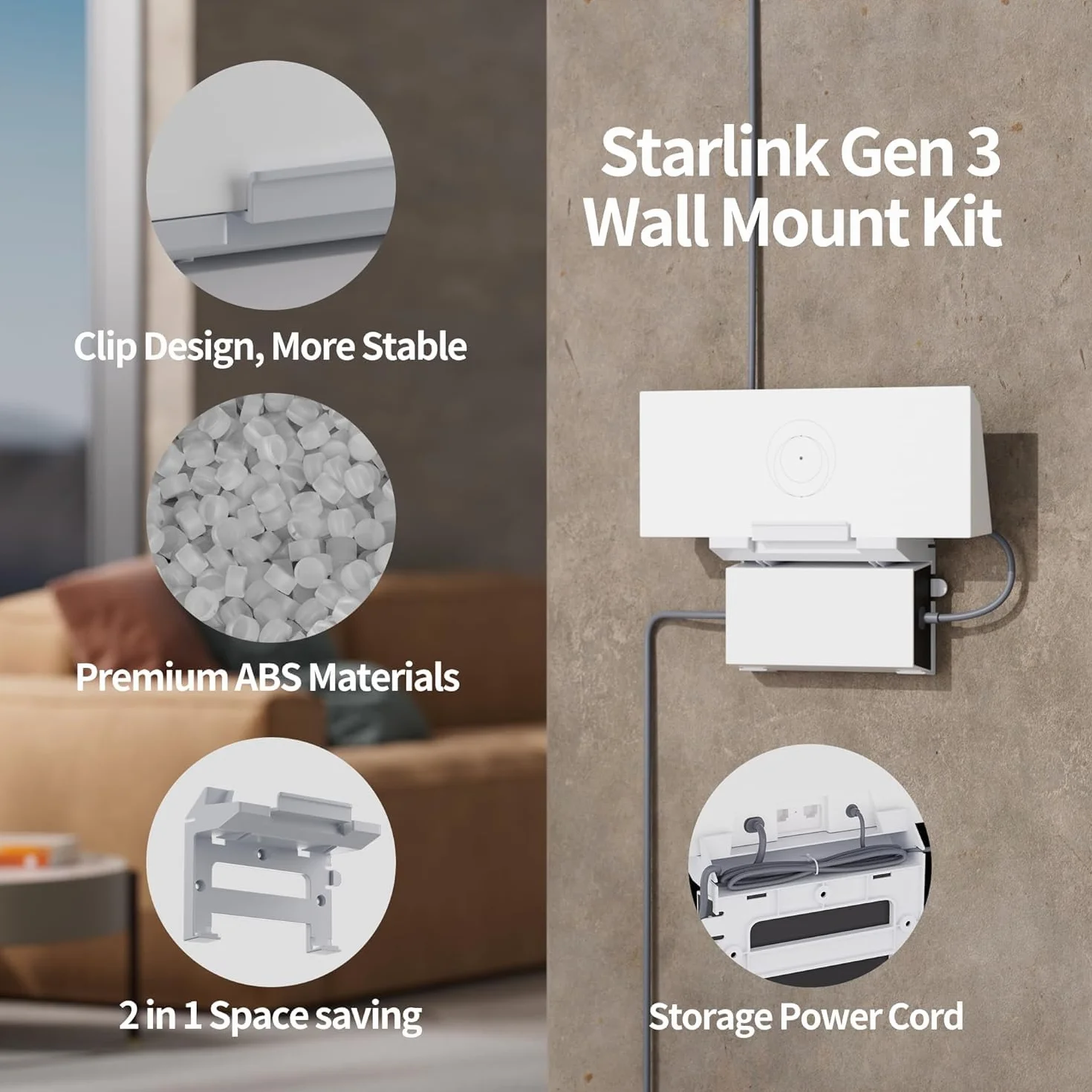 Uchwyt do routera Starlink Gen 3 2 w 1 ścienny zestaw do routera i zasilacza sieciowego