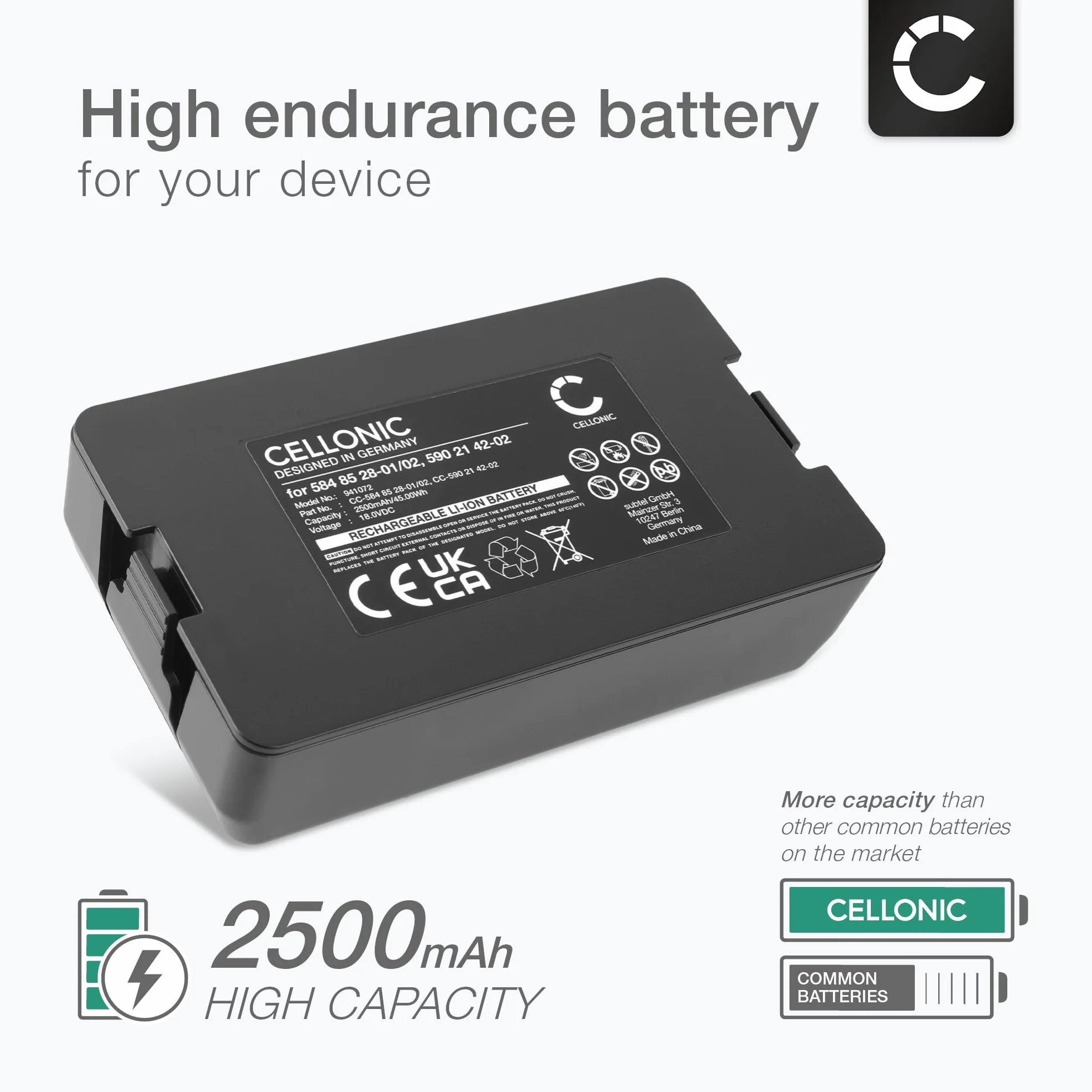CELLONIC Bateria 18 V 2500 mAh do Husqvarna Automower Gardena Sileno City